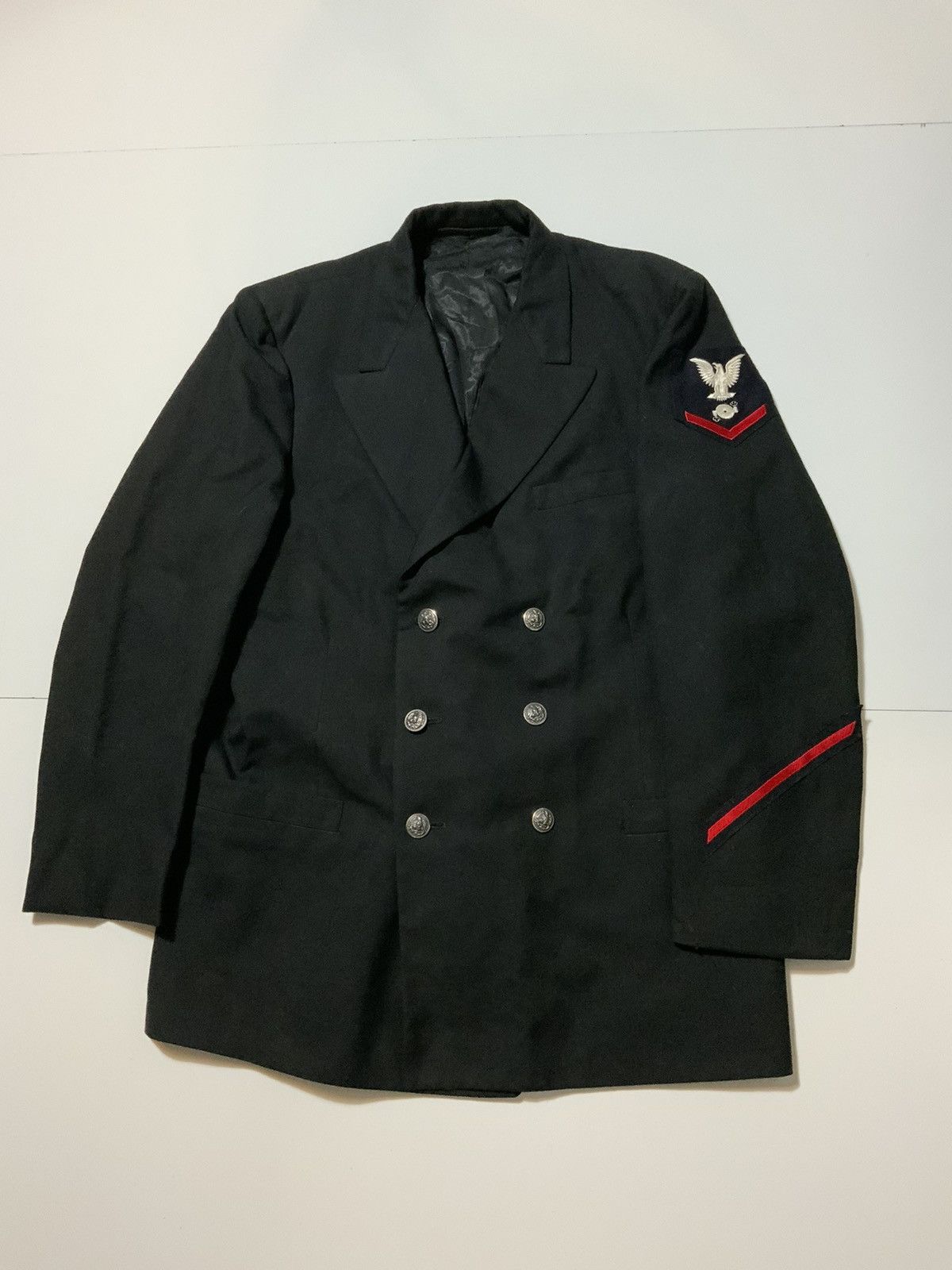 Vintage 70s USN US Navy Wool Double Breast Uniform Pea Coat