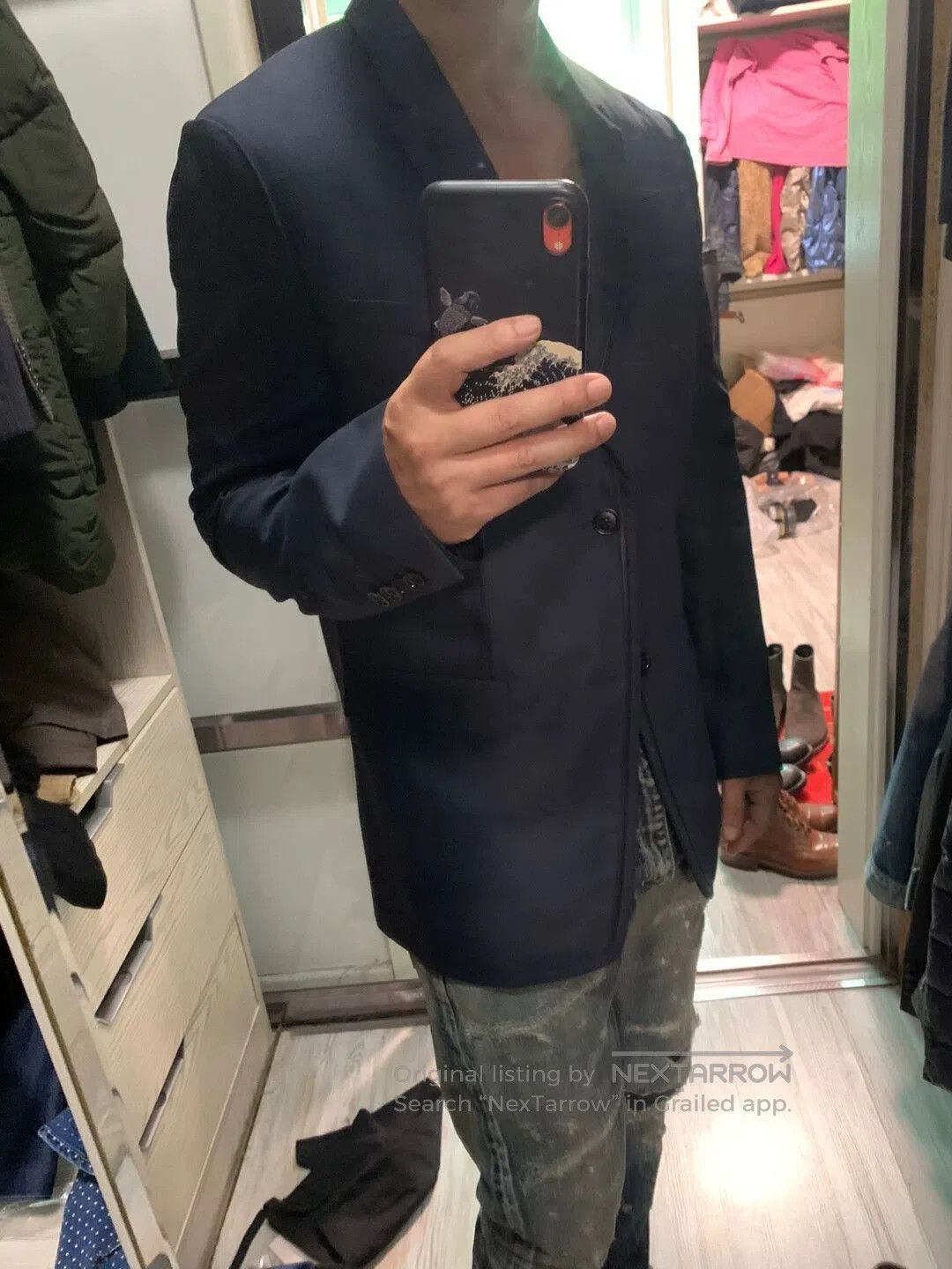 Dior Blue Formal Blazer with Lapel Trim. Size US M / EU 48-50 / 2 - 8 Thumbnail