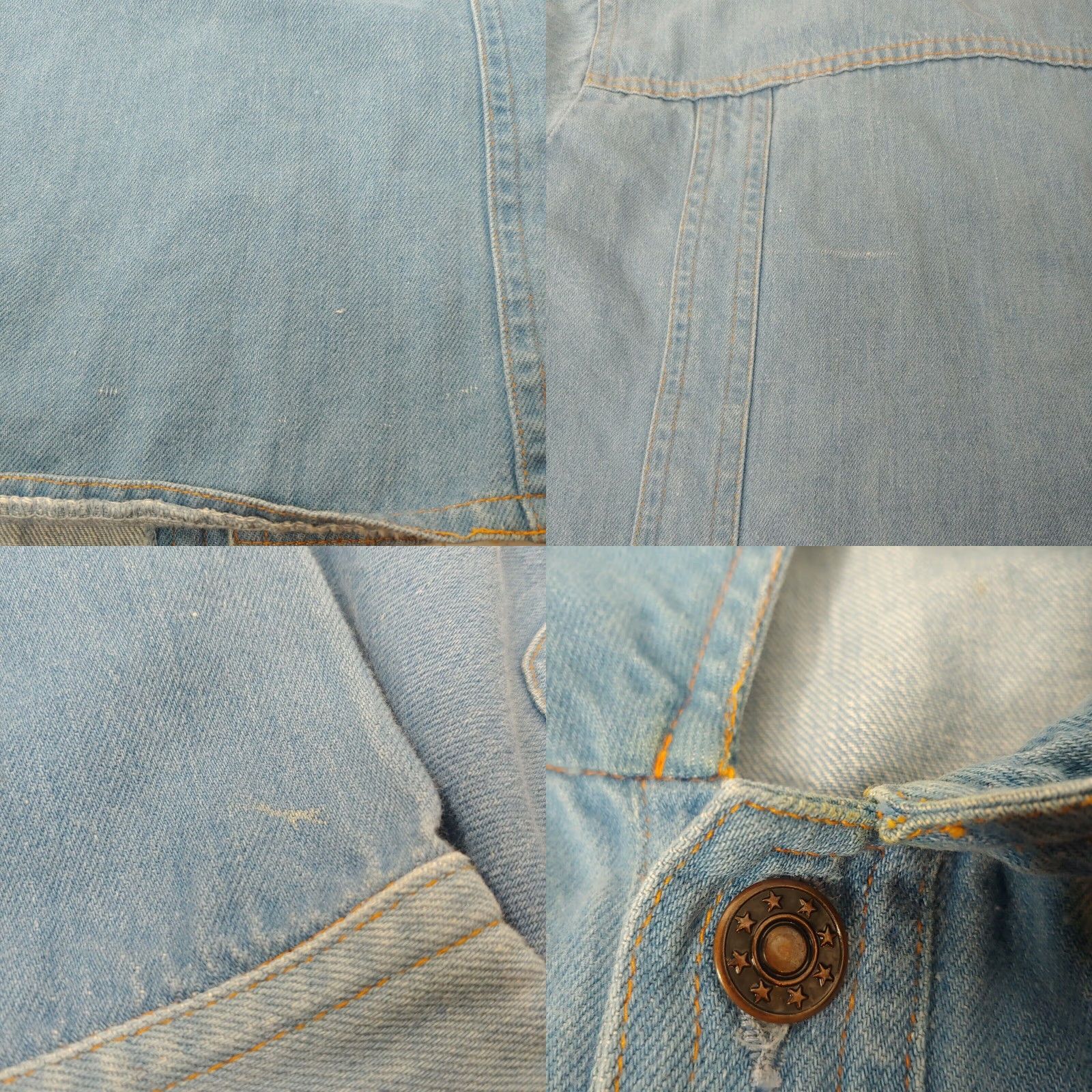 Denime VINTAGE Dude Washouts Denim Jacket Men M Western Ranch Wear Blue Size US 31 - 8 Thumbnail