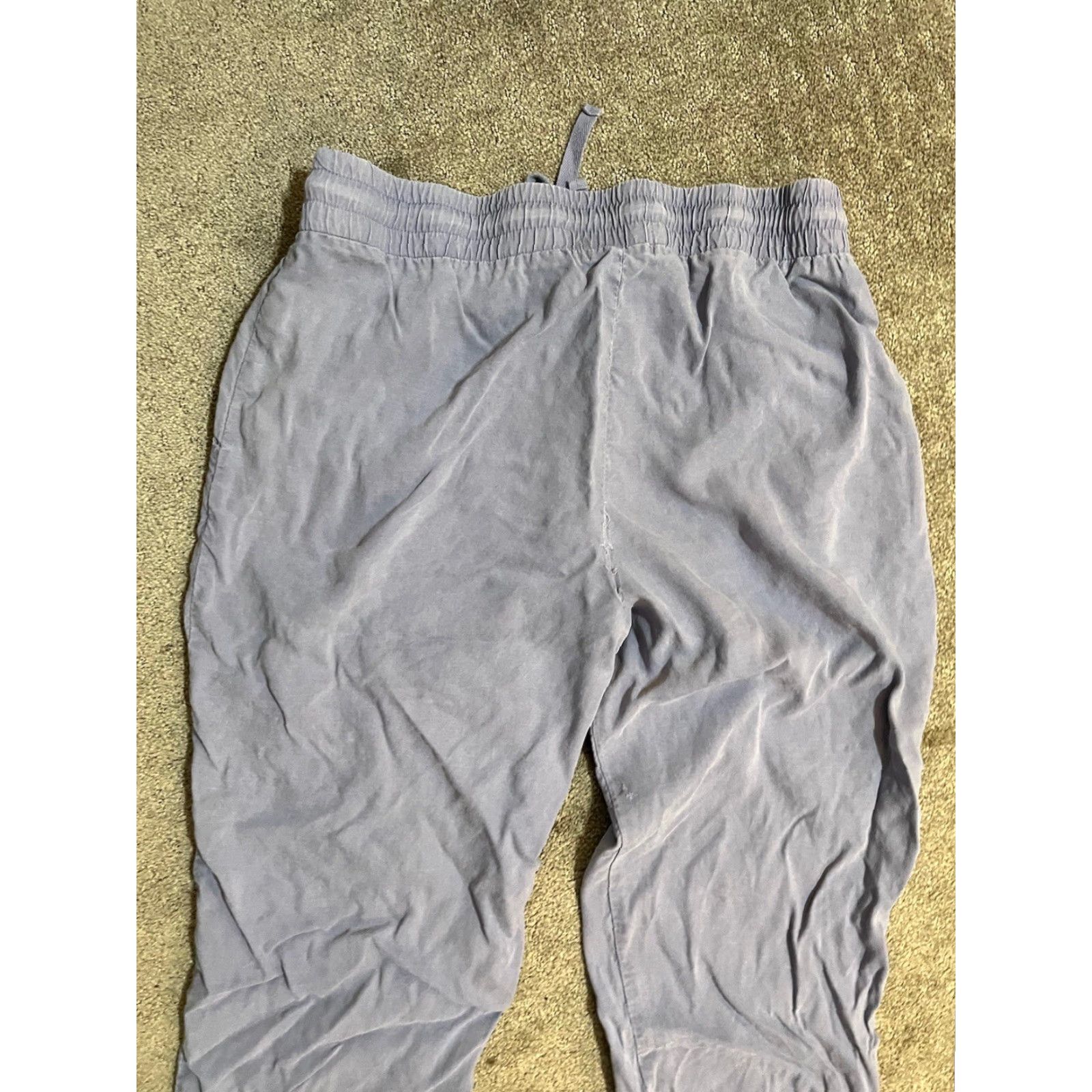CLOT Cloth & Stone Pants M Lyocell Blue Drawstring Pull On Cropped Tencel Casual Travel Women Size 32" / US 10 / IT 46 - 4 Thumbnail