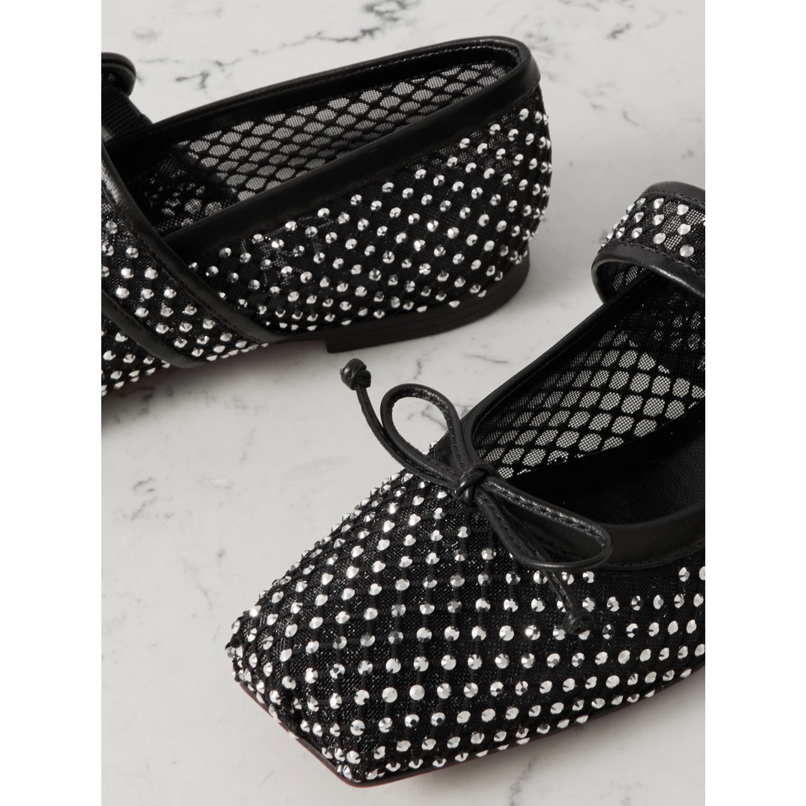 Christian Louboutin Christian Louboutin Mamastrapitina Flat Black Crystal Mesh Size US 8.5 / IT 38.5 - 11 Thumbnail
