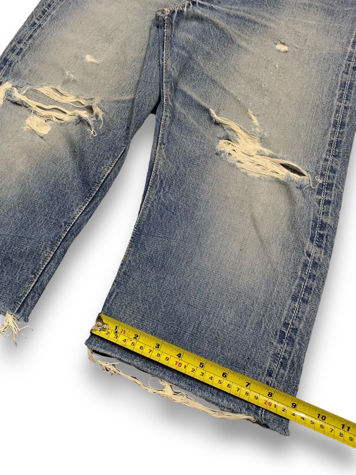 Sugar Cane Vintage 90s Warehouse & Co Selvedge Loose Distressed Jorts Size US 33 - 19 Thumbnail