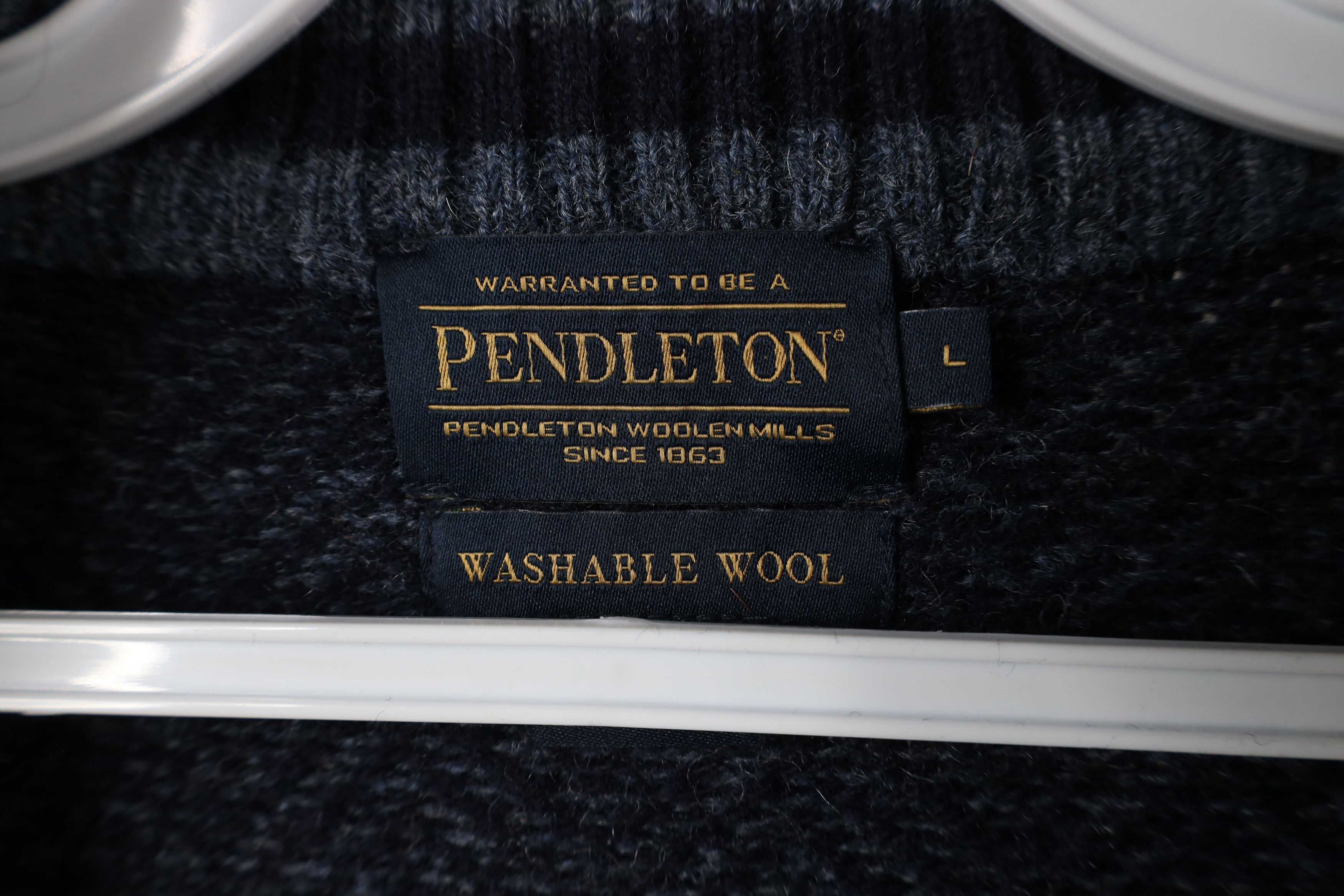 Pendleton Vintage Pendleton Washable Wool Knit Half Zip Sweater Blue Size US L / EU 52-54 / 3 - 9 Thumbnail