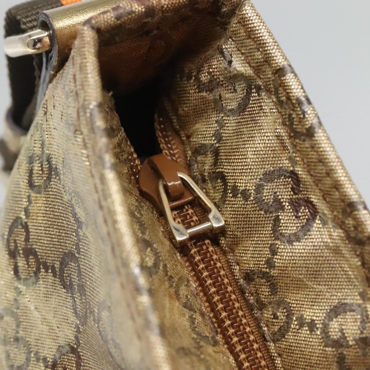 Gucci GUCCI GG Crystal Shoulder Bag Brown Gold Size ONE SIZE - 14 Thumbnail