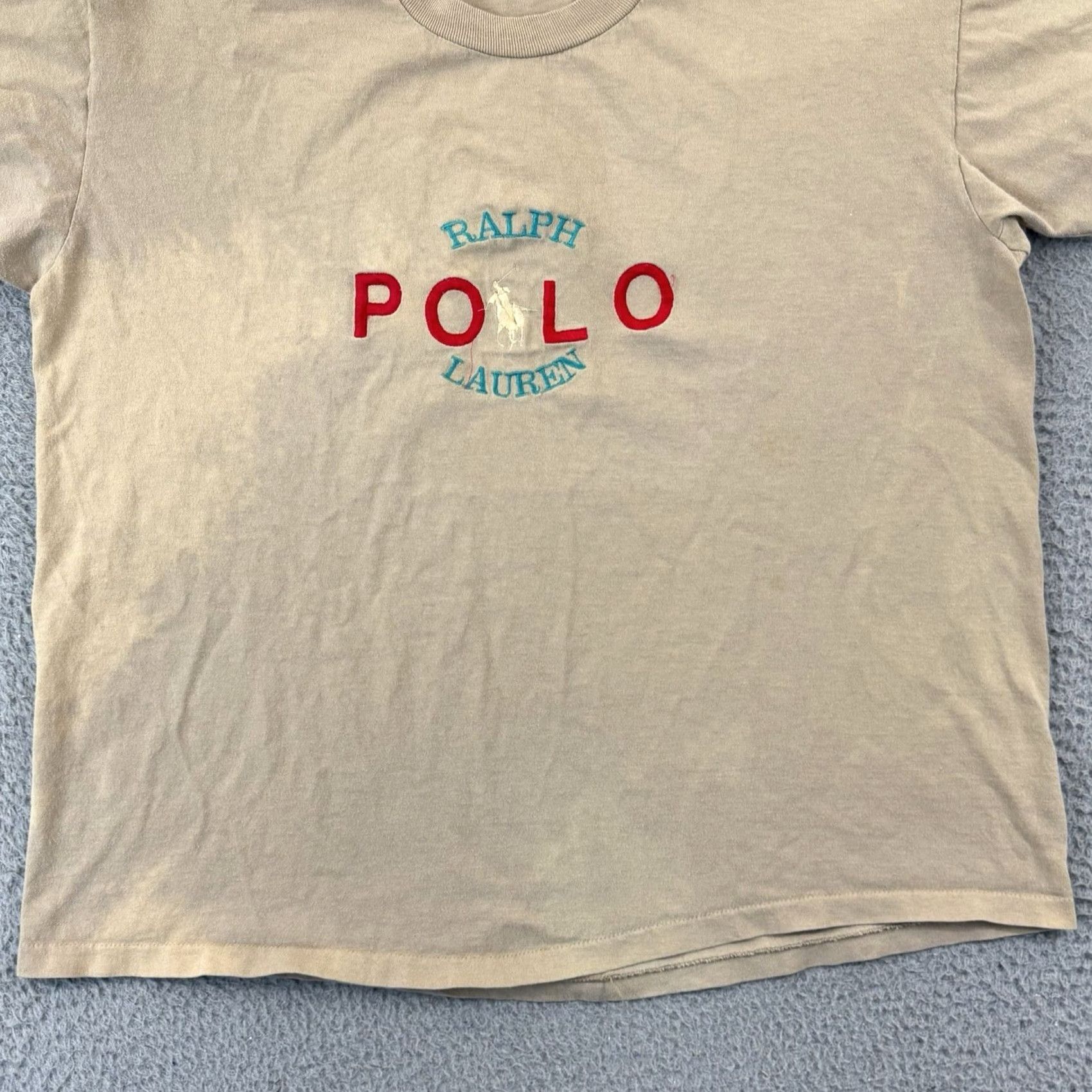 Ralph Lauren Vintage Polo Ralph Lauren Shirt Mens Large Beige Short Sleeve 90s Sport USA Shirt Mens Large Beige Short Sleeve 90s USA Polo Ralph Lauren T-Shirt Size US L / EU 52-54 / 3 - 2 Thumbnail