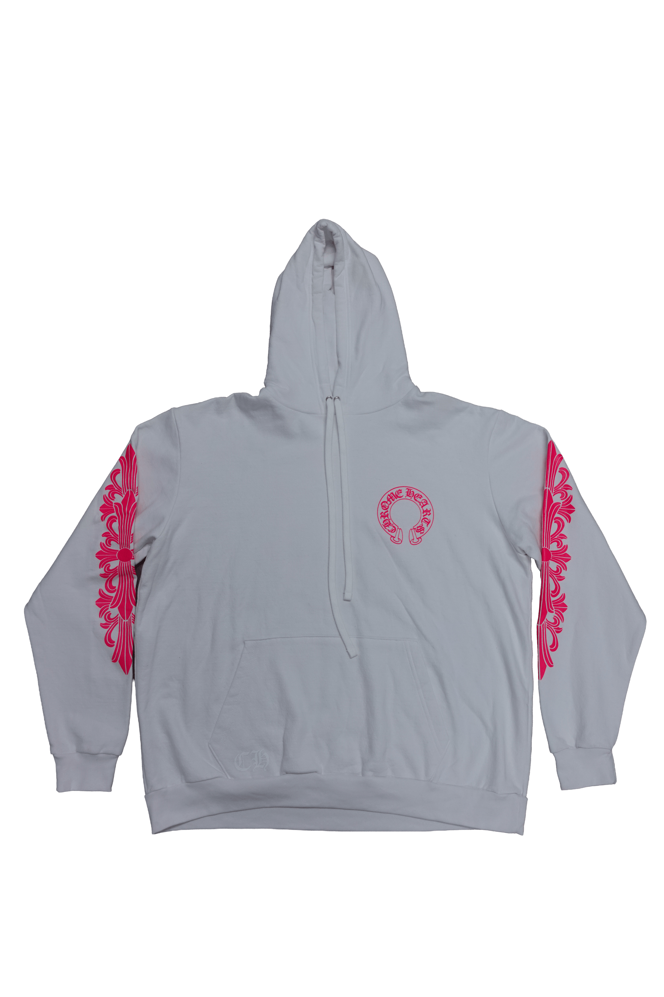 Chrome Hearts Chrome Hearts Floral Horseshoe ZipUp White Hoodie