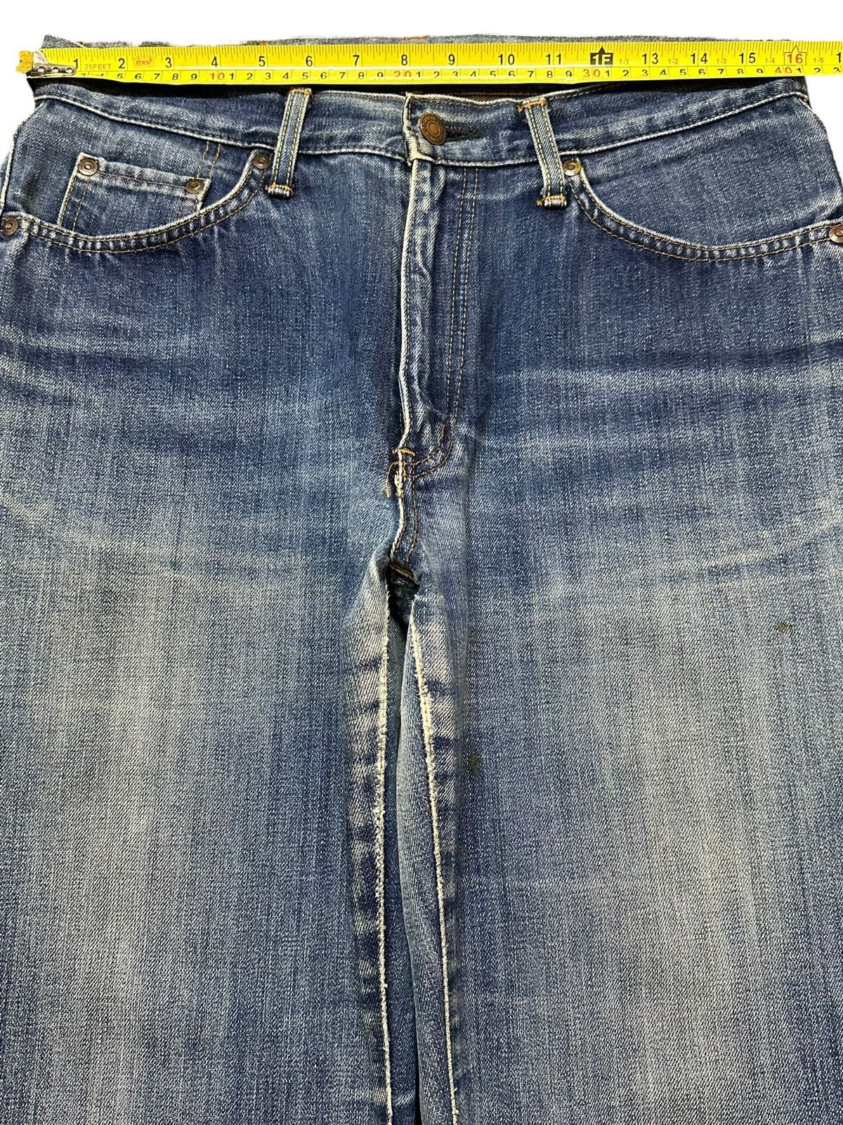 Edwin Vintage Edwin 601 Blue Faded Wash Style Wide Leg Jeans Size US 32 / EU 48 - 12 Thumbnail