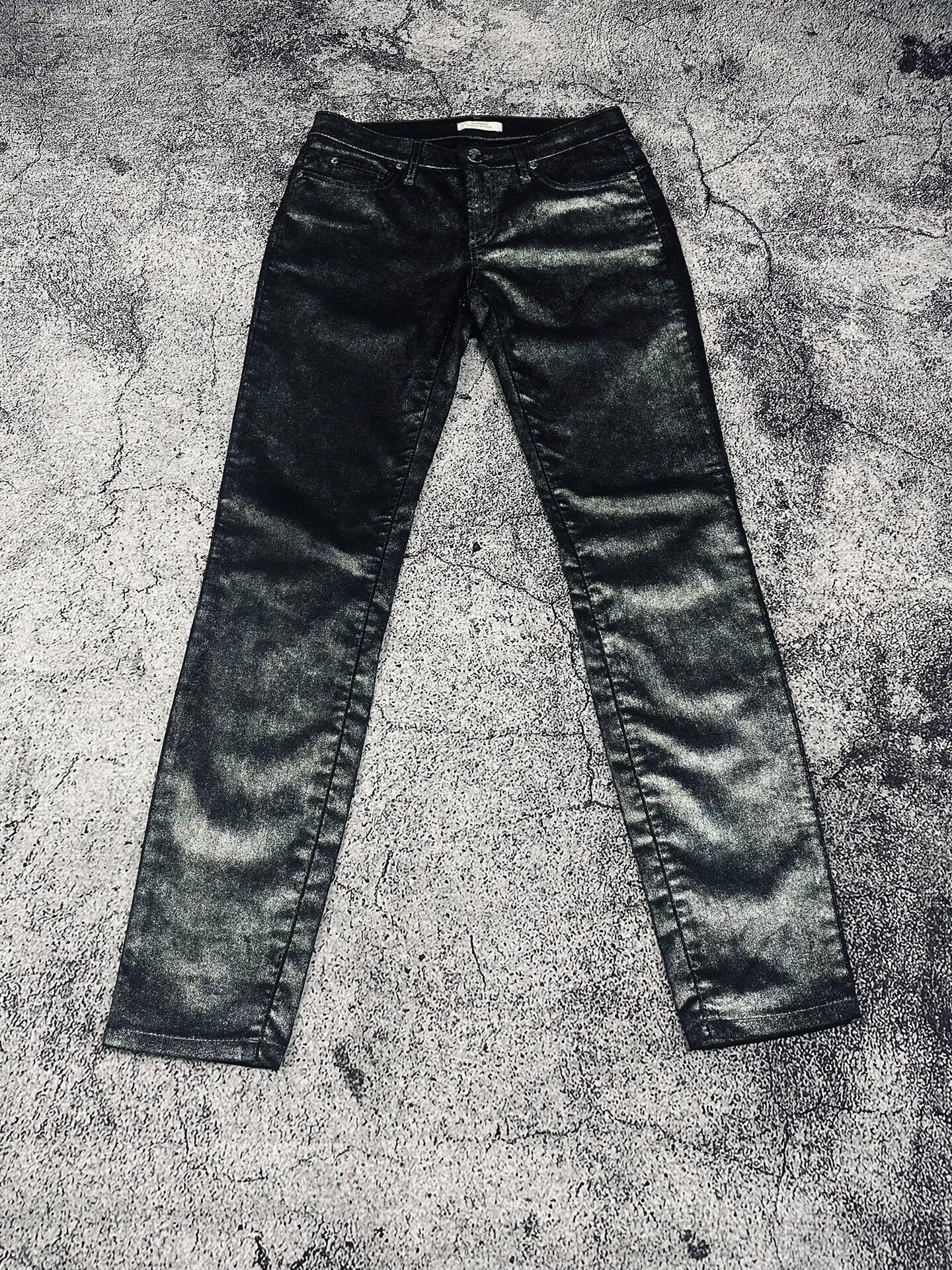Balmain Coated Silver Jeans