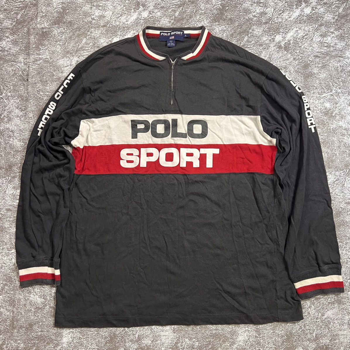 Polo Ralph Lauren × Ralph Lauren × Vintage Vintage Polo Sport Ralph Lauren Half Zip Sweatshirt Big Logo Size US L / EU 52-54 / 3 - 1 Thumbnail