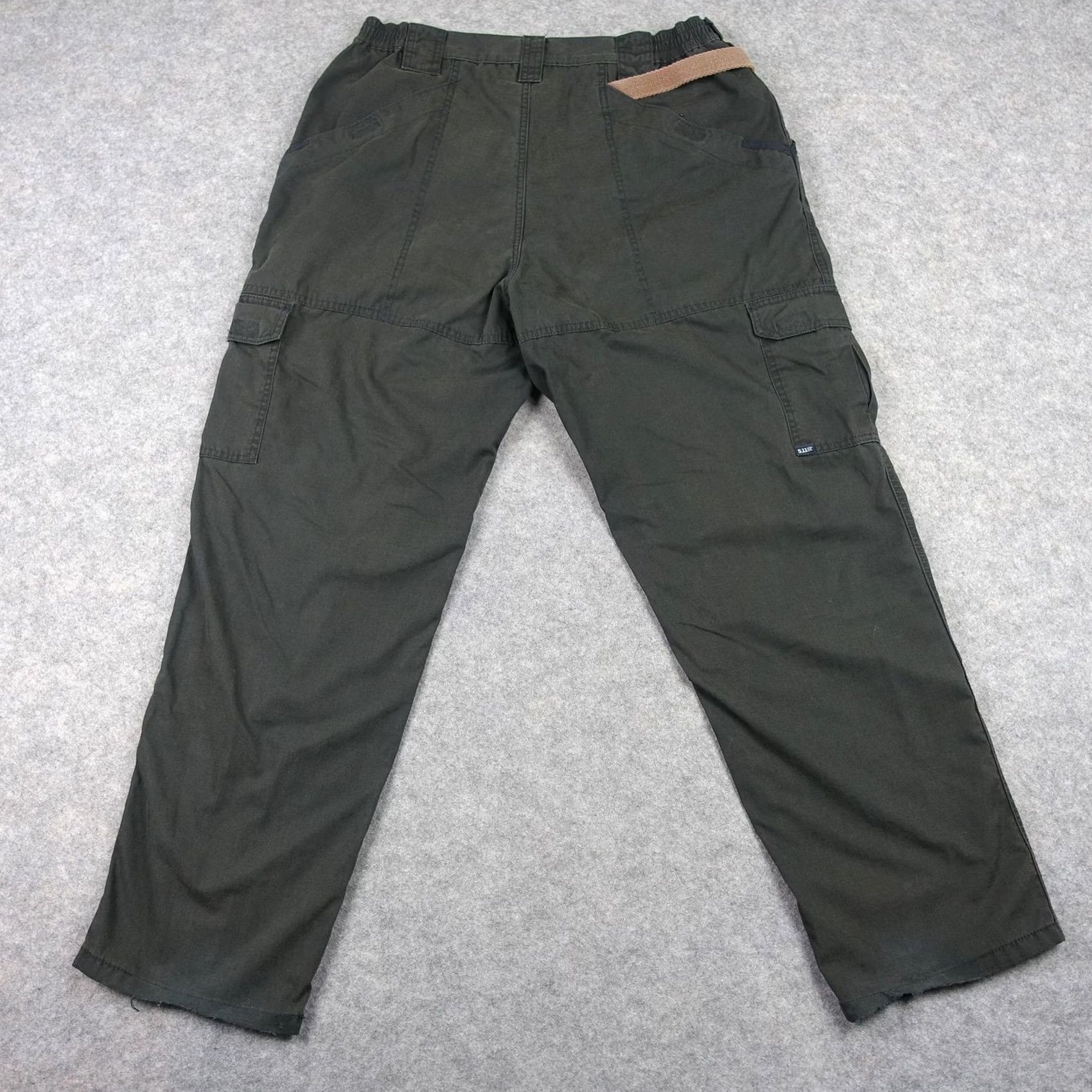 Vintage 5.11 Tactical Cargo Pants Mens 32x31 Green Elastic Waist Ripstop Workwear Cargo Pocket Pants Mens Green 5.11 Taclite Pro Size US 32 / EU 48 - 5 Thumbnail