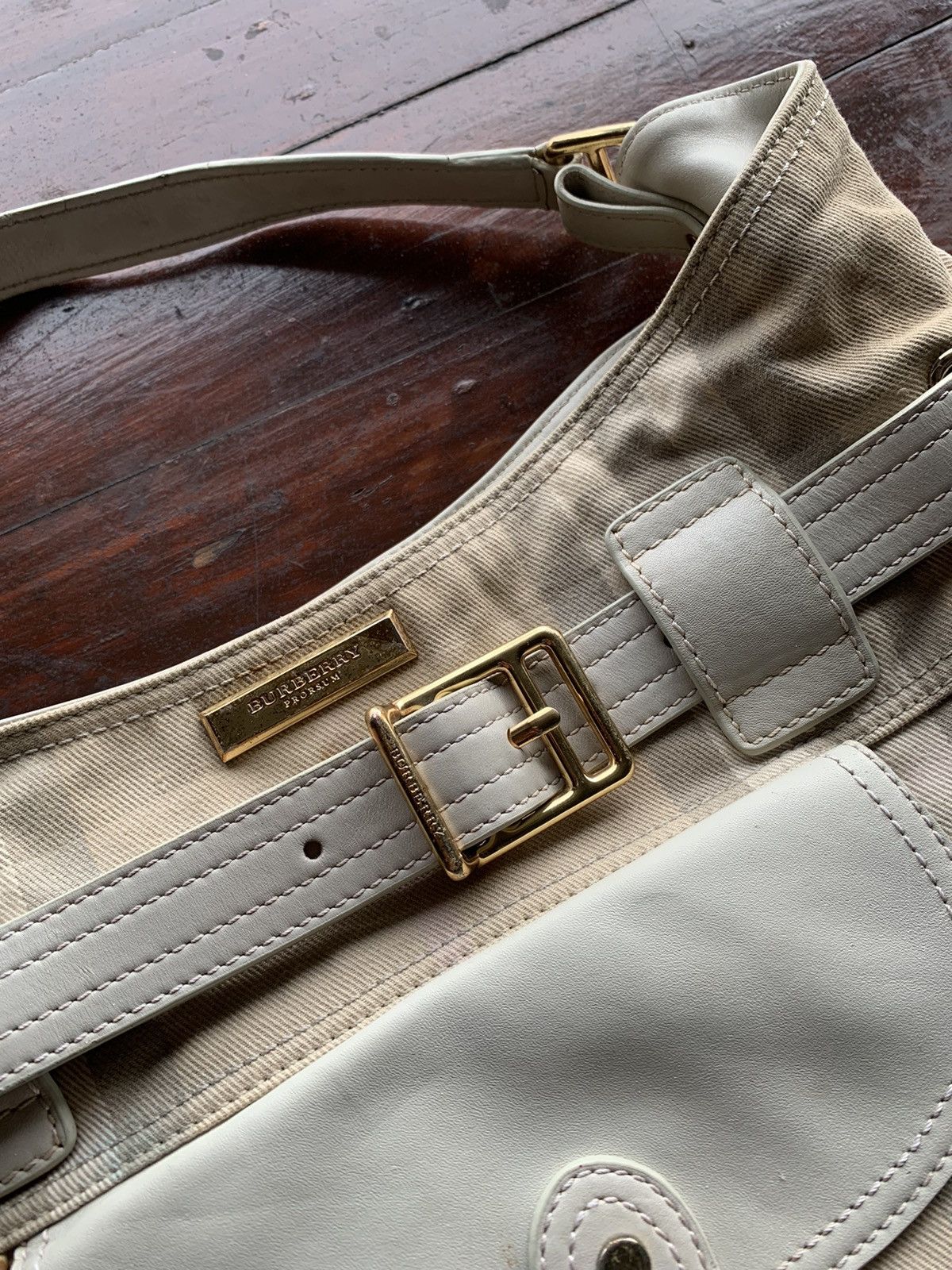 Burberry Burberry prorsum handbag leather canvas Size ONE SIZE - 3 Thumbnail