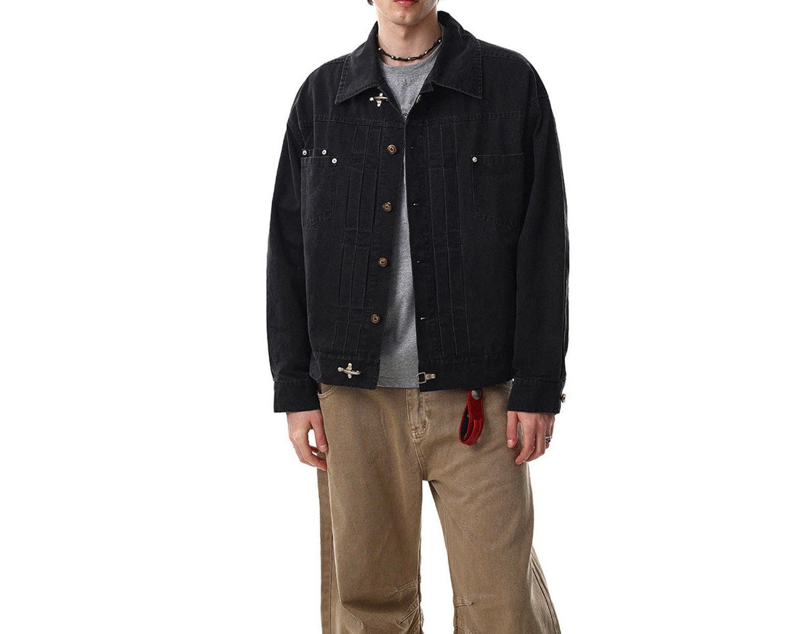 Other Heavyweight Washed Denim Workwear Jacket | Khaki & Black Size US M / EU 48-50 / 2 - 4 Thumbnail