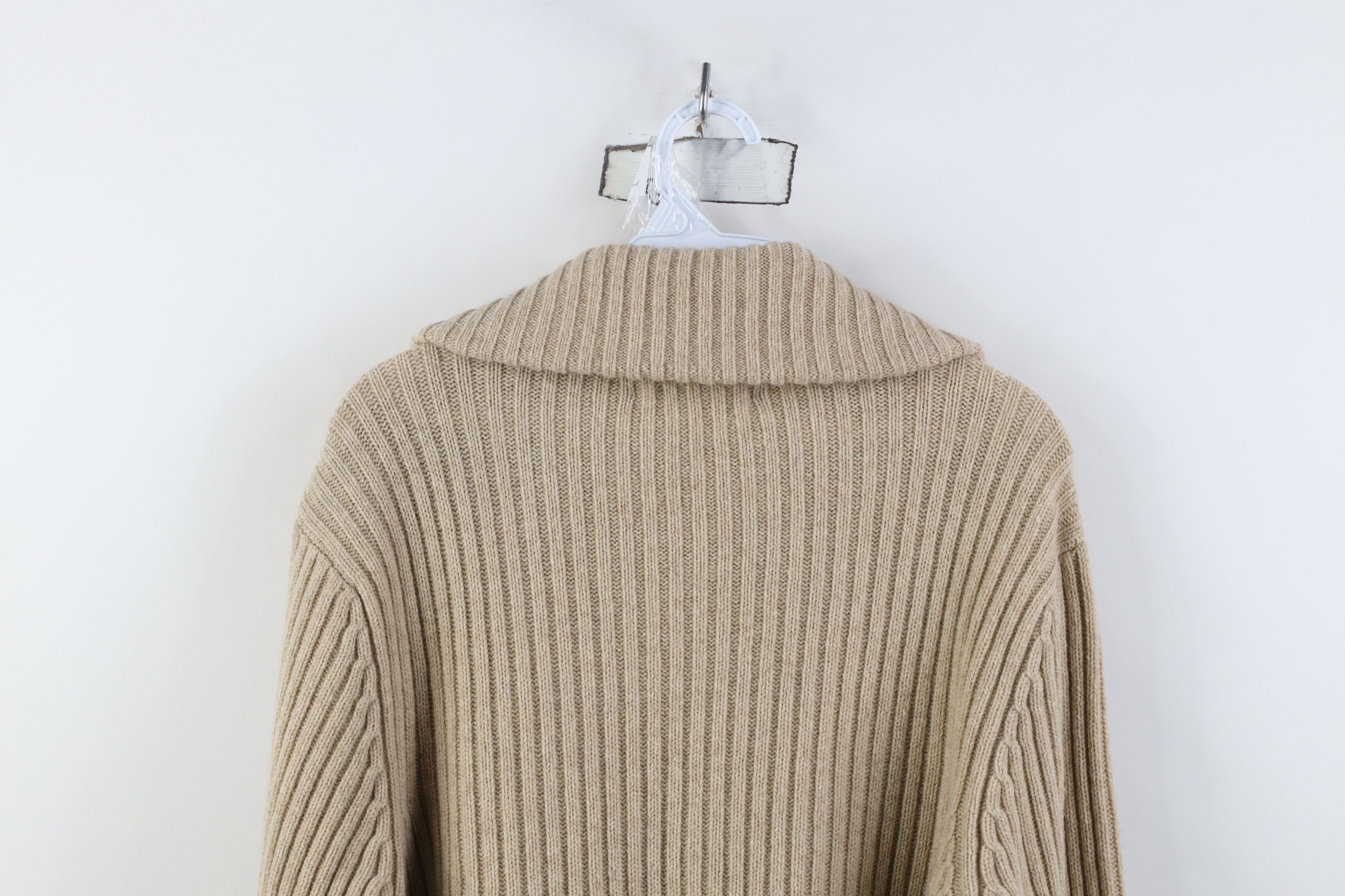 Ralph Lauren Vintage 90s Ralph Lauren Microfiber Sweater Jacket Beige Size XL / US 12-14 / IT 48-50 - 12 Thumbnail