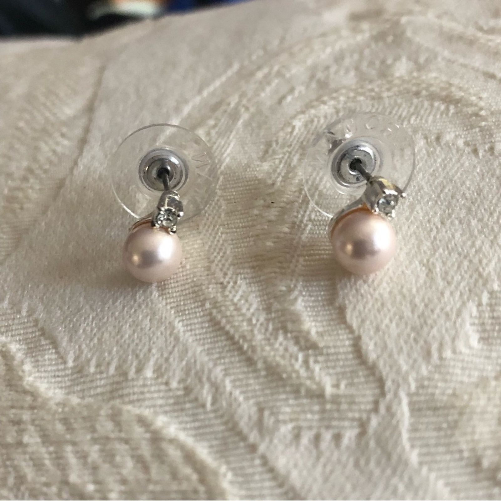 Vintage Vintage 80s Roman light blush pearl pierced earrings Size ONE SIZE - 2 Thumbnail