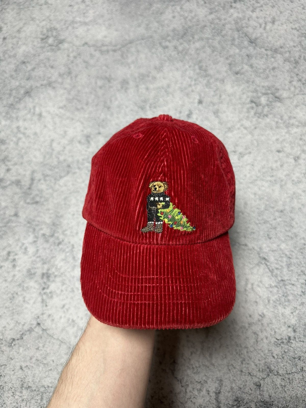 Polo Ralph Lauren Polo Ralph Lauren Bear Christmas Tree Corduroy Kids Boys Cap Size ONE SIZE - 1 Thumbnail