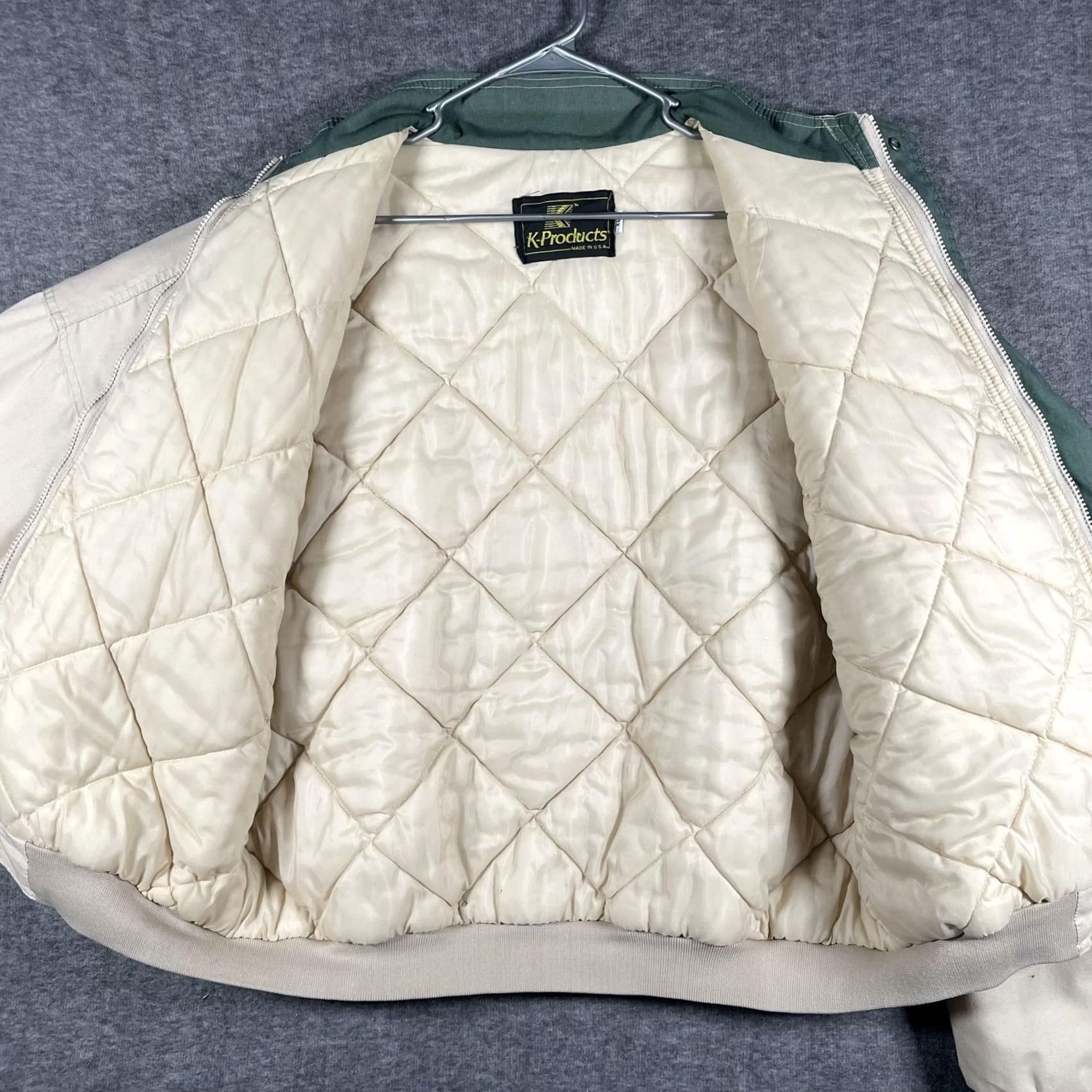 Vintage VINTAGE K-Products Canopy Jacket Mens XL Beige Insulated Bomber Jacket USA 90s Mens XL Beige Bomber Jacket Size US XL / EU 56 / 4 - 6 Thumbnail