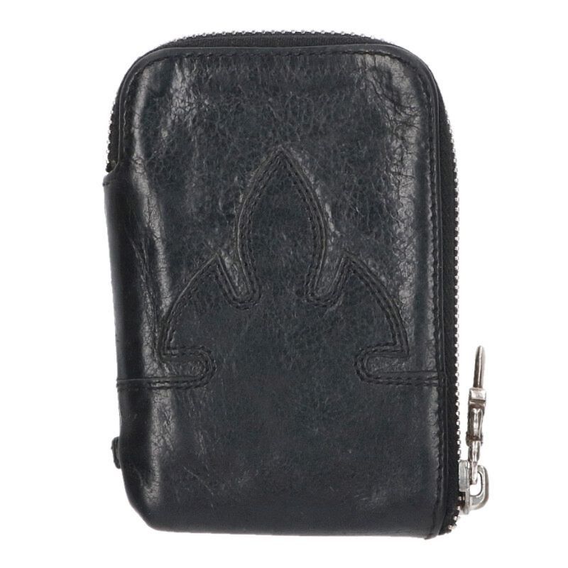 小物 chrome hearts tiny zip wallet Chrome Hearts Tiny Zip Cemetery Cross Patch Wallet Black