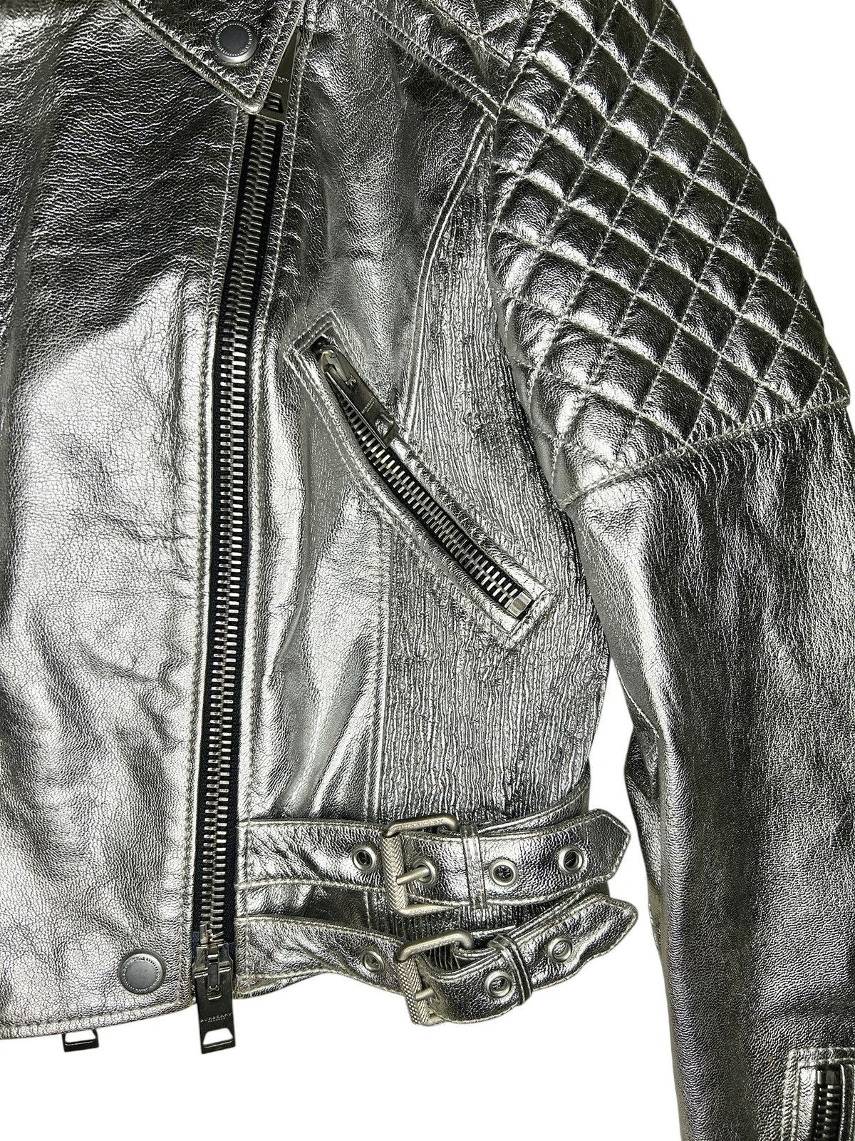 Burberry Prorsum S/S 11 Silver Quilted Moto Jacket Size M / US 6-8 / IT 42-44 - 7 Thumbnail