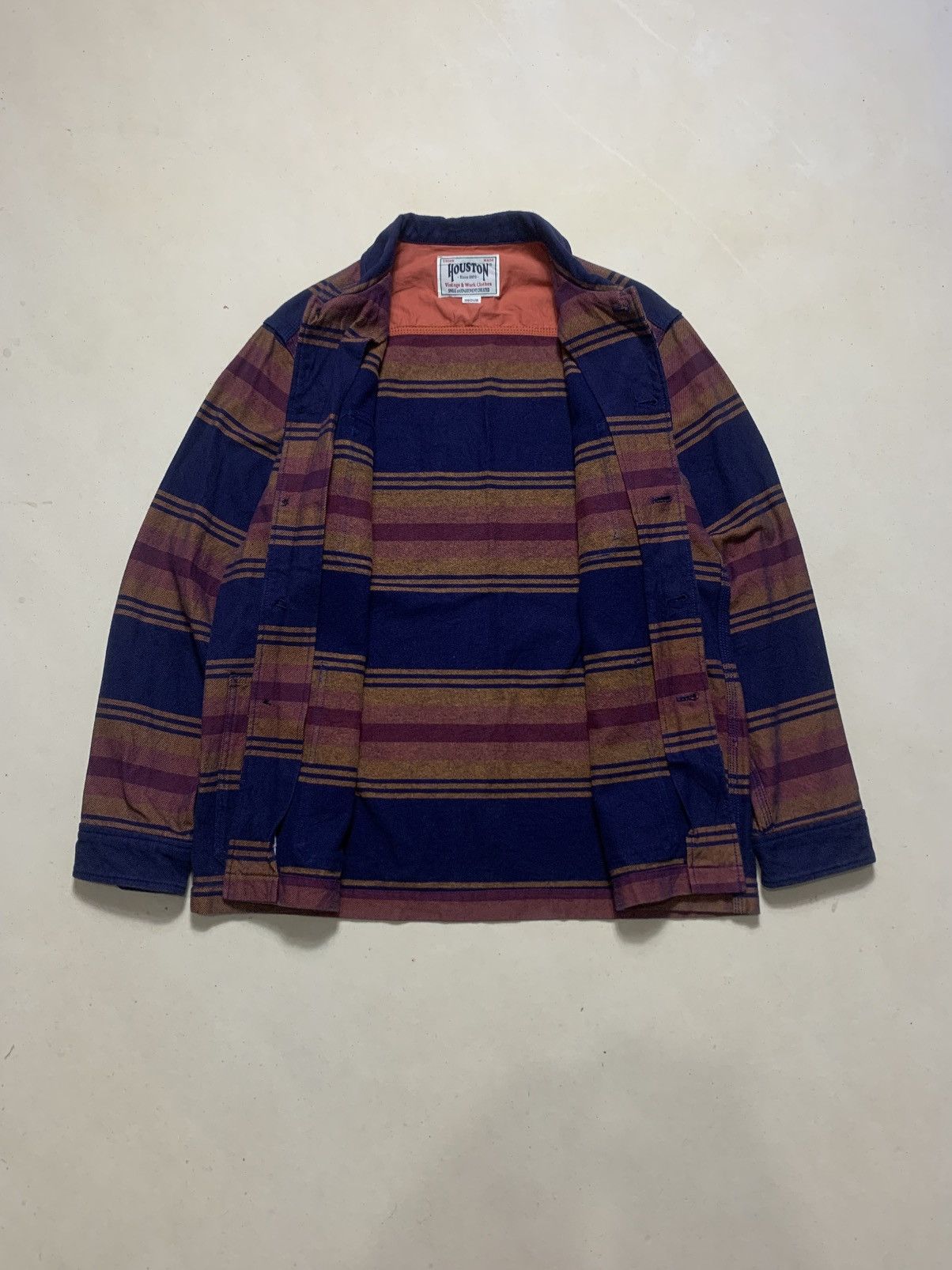 Japanese Brand Houston Union Made Concho Button Border Viyella Coverall Size US M / EU 48-50 / 2 - 6 Thumbnail