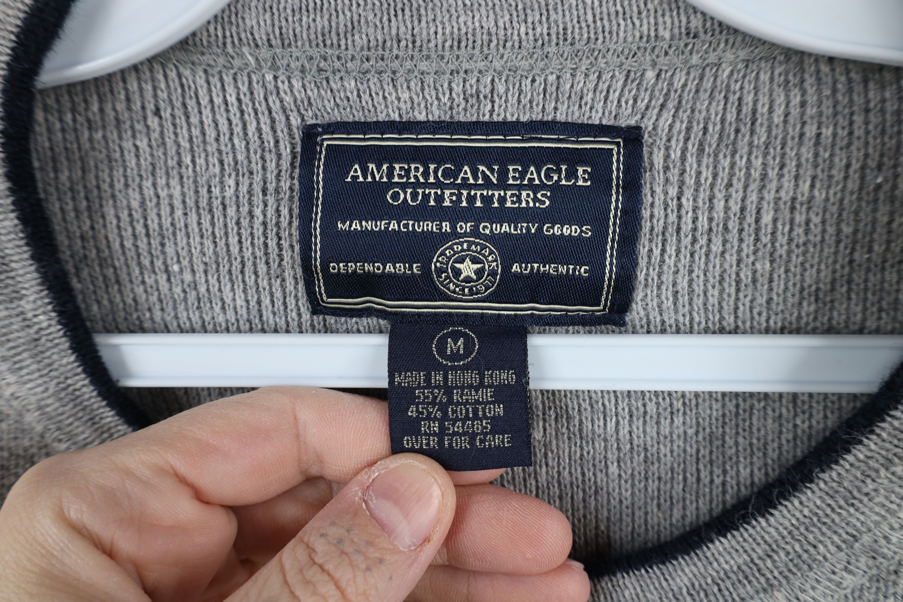 American Eagle Outfitters × Vintage Vintage 90s American Eagle Heavyweight Thermal Knit Sweater Size US M / EU 48-50 / 2 - 5 Thumbnail
