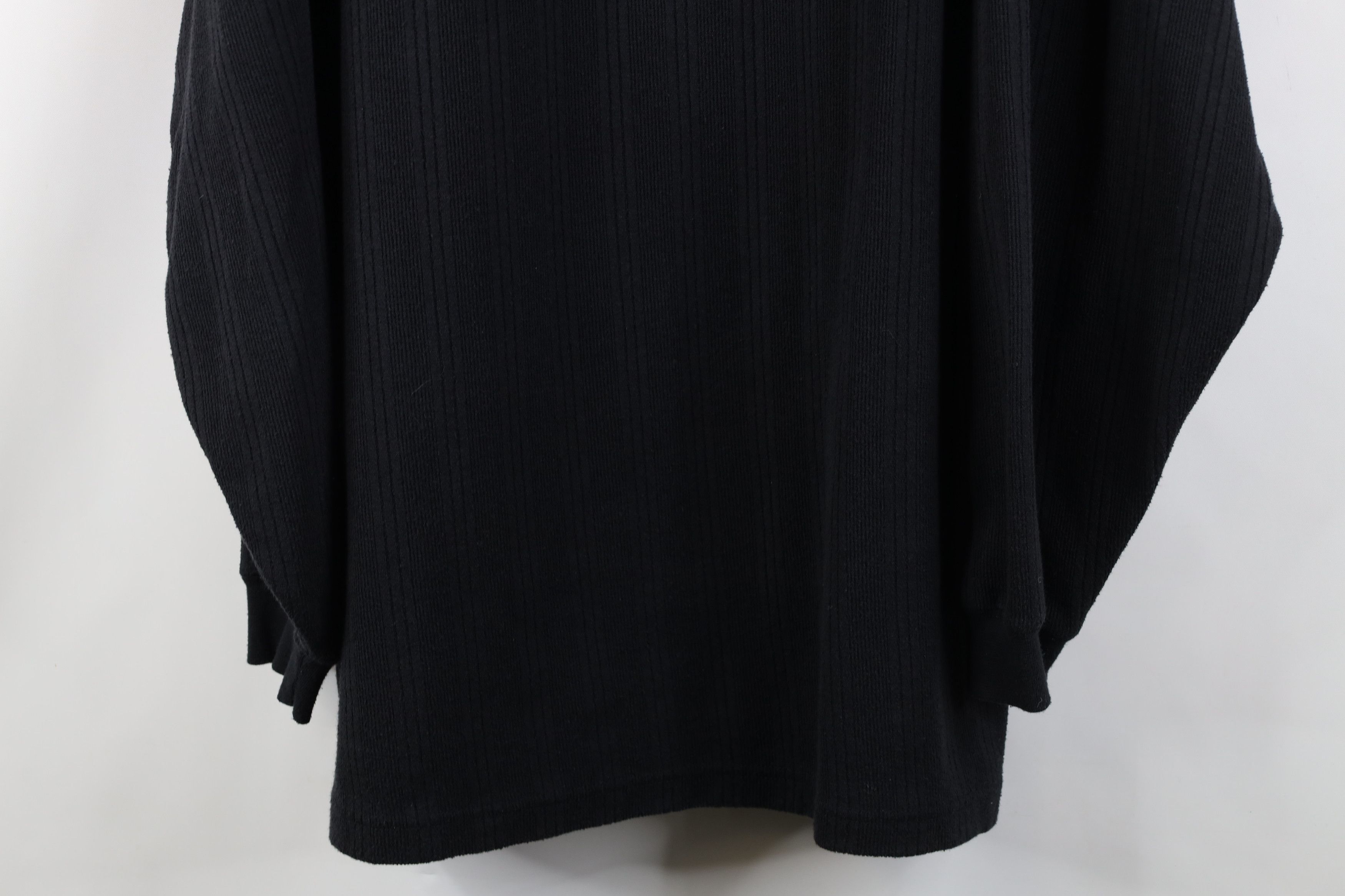 Vintage Vintage 90s Streetwear Ribbed Knit Long Sleeve Polo Black Size US XXL / EU 58 / 5 - 3 Thumbnail