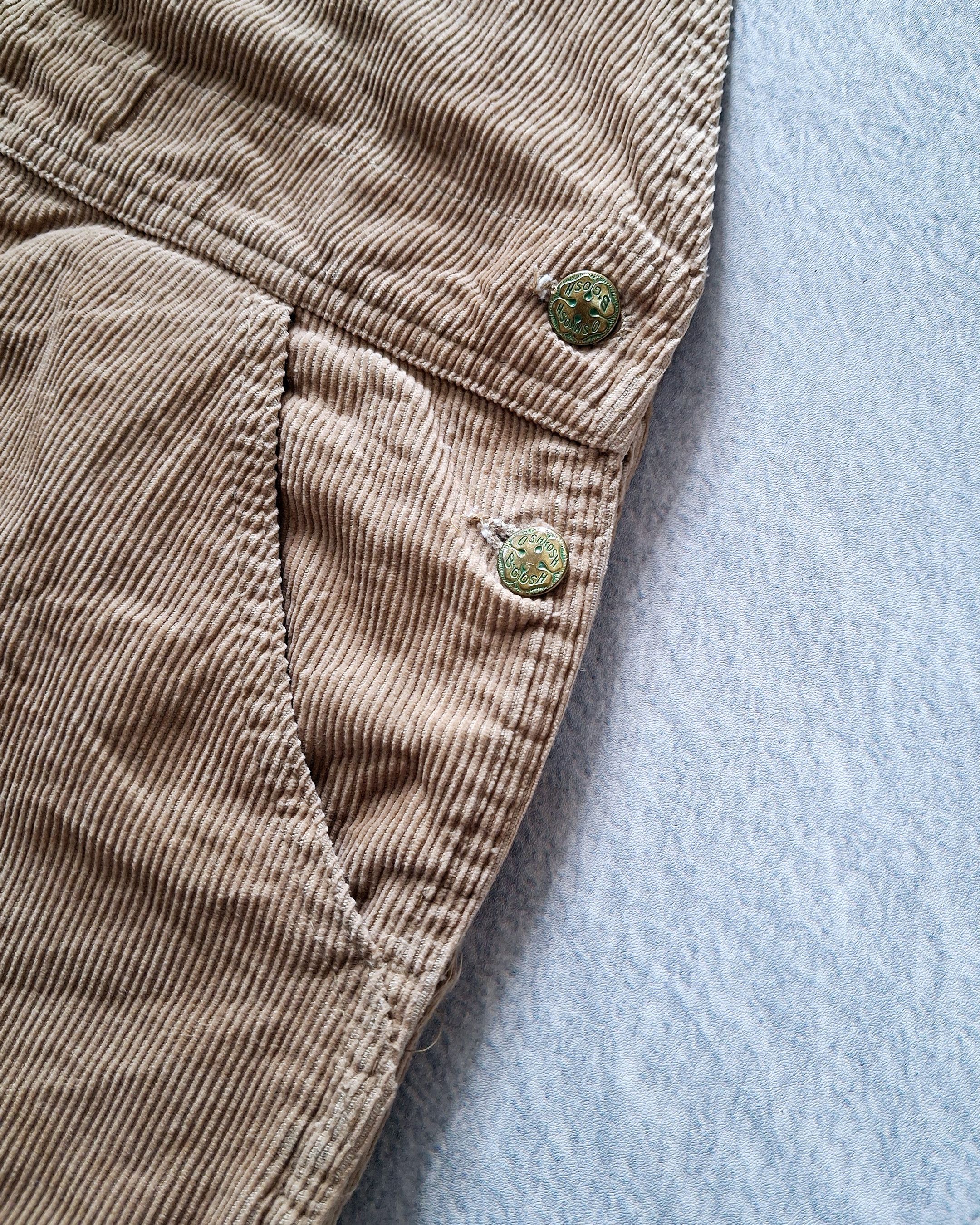 Oshkosh OSHKOSH BGOSH VESTBAK GREEN BRASS BUTTON CORDUROY OVERALLS Size US 37 - 2 Thumbnail