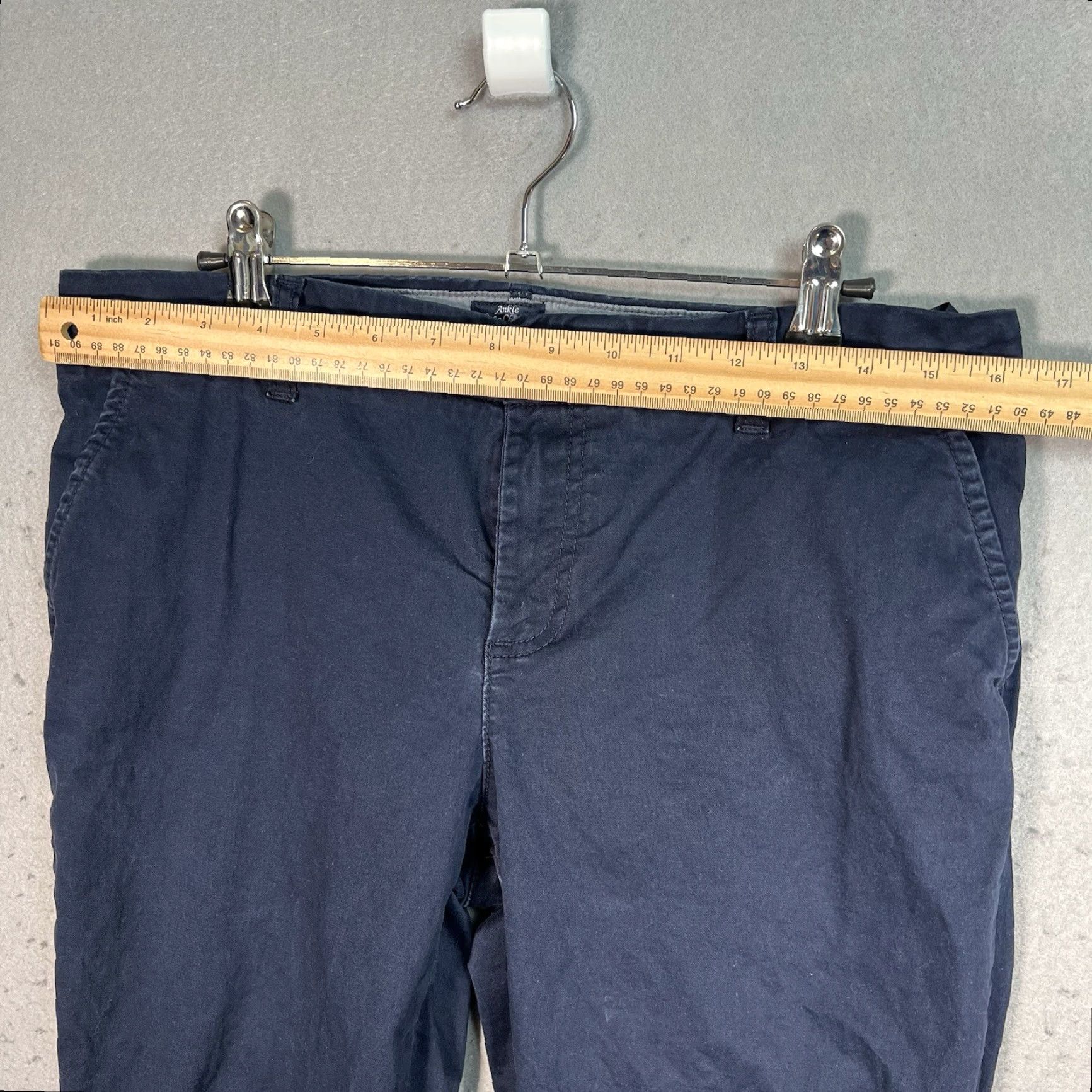 Tommy Hilfiger VINTAGE Tommy Hilfiger Pants Womens 10 Blue Ankle Slim Tapered Slacks Dress Size 32" / US 10 / IT 46 - 2 Thumbnail