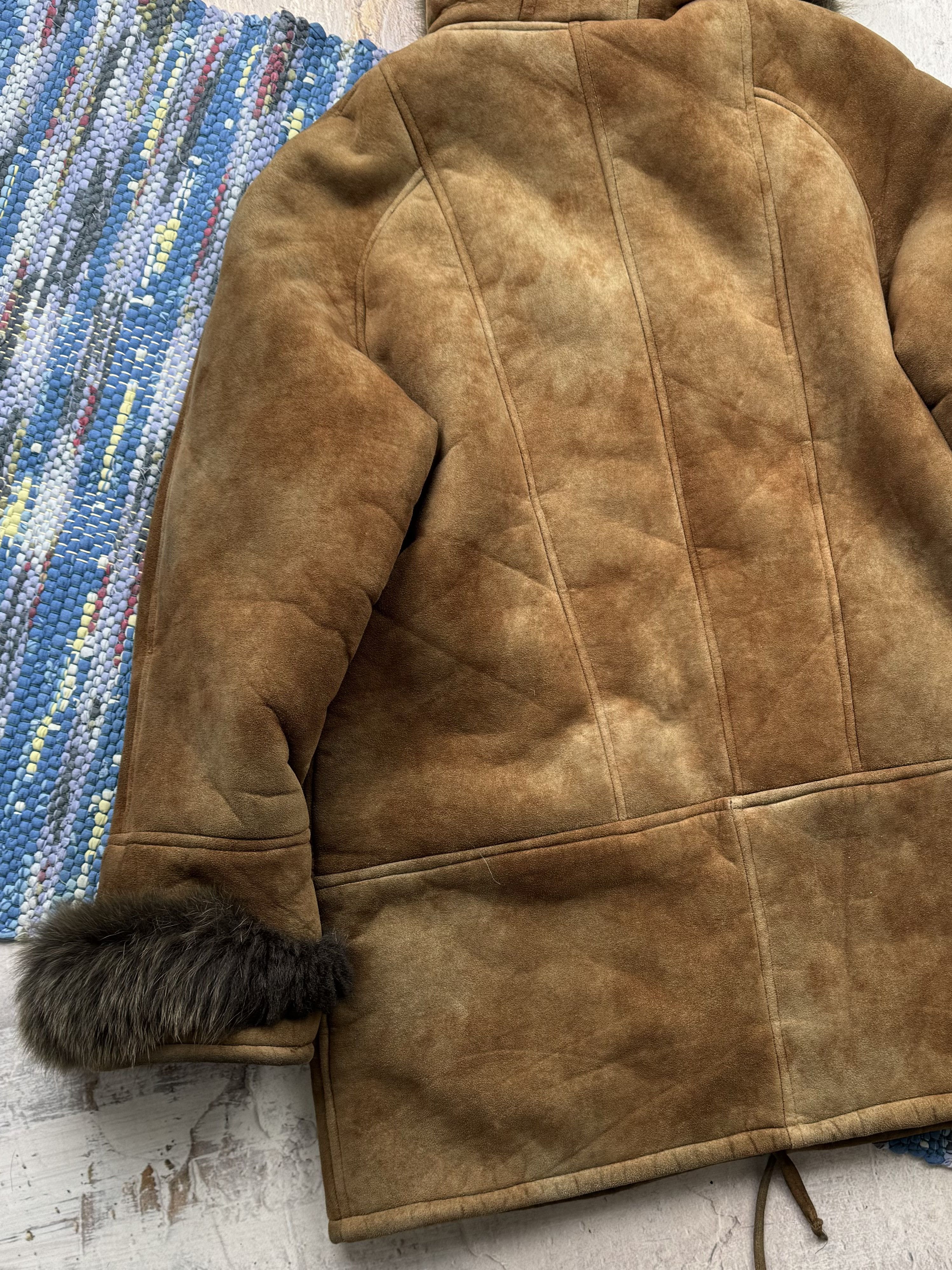 Vintage Vintage Faded Hooded Faux Sheepskin Coat A251(549) Size M / US 6-8 / IT 42-44 - 10 Thumbnail