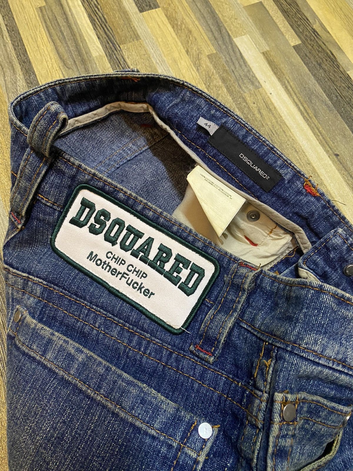 Designer × Dsquared2 × Vintage Dsquared2 Chip Chip Motherfucker Jeans Size US 30 / EU 46 - 5 Thumbnail