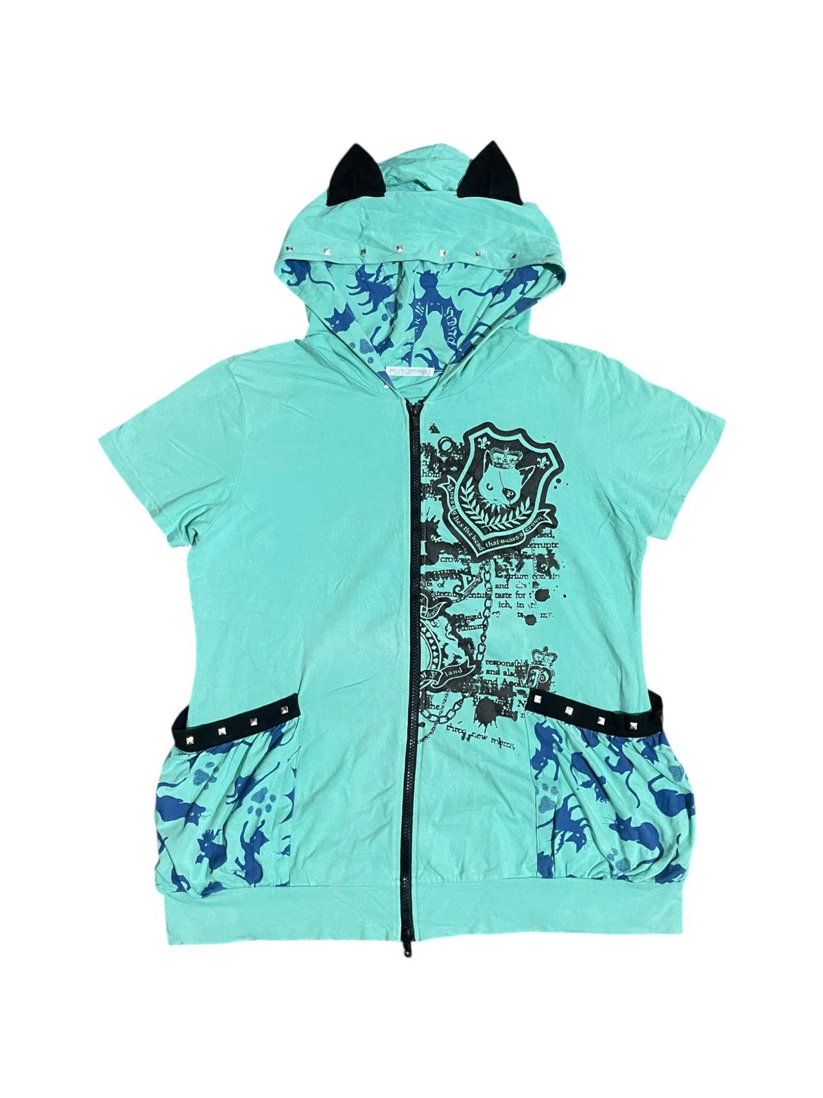 PUTUMAYO Studded Poem Cat Ears Hoodie