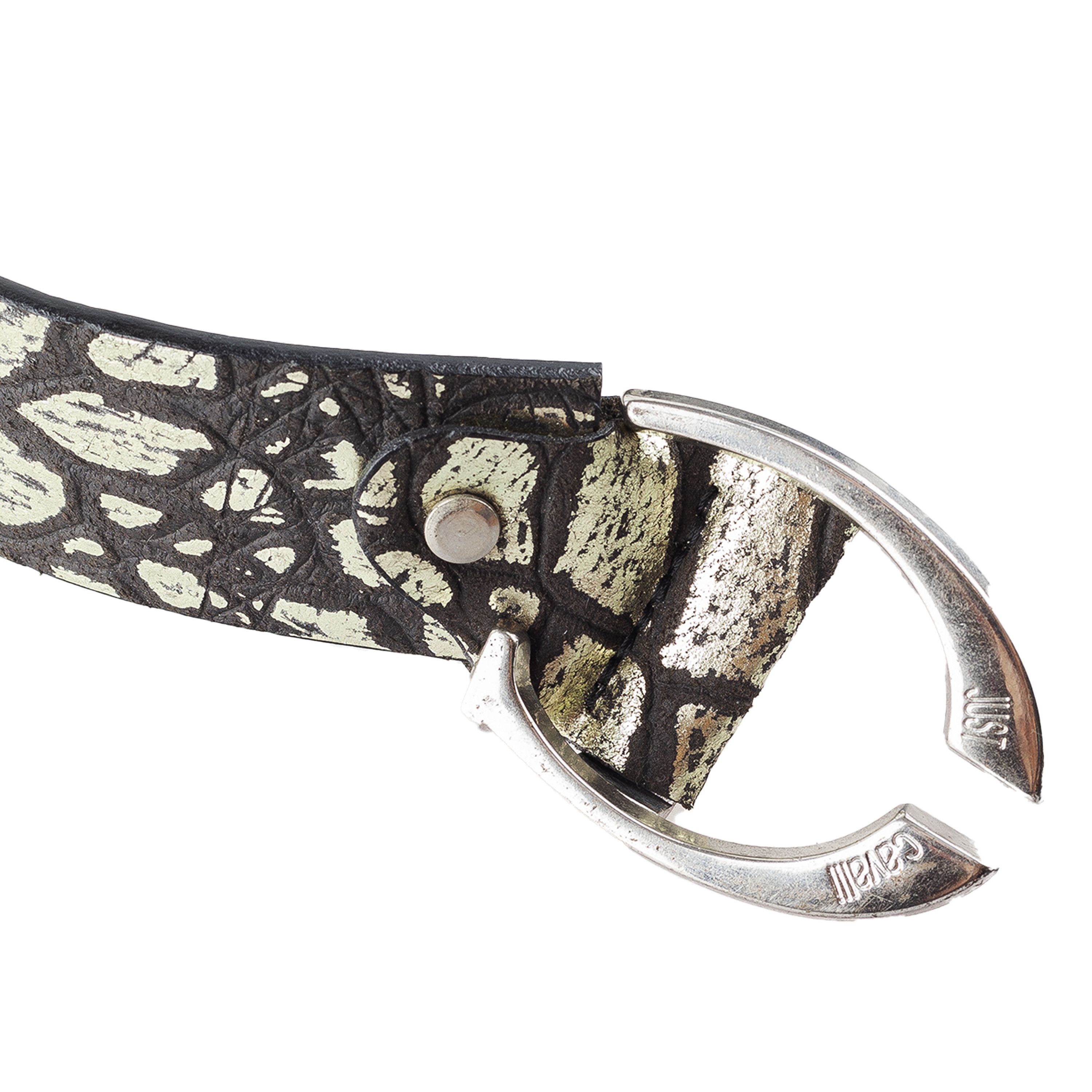 Just Cavalli Just Cavalli Leather Vintage Metallic Belt (110 CM) Size ONE SIZE - 2 Thumbnail
