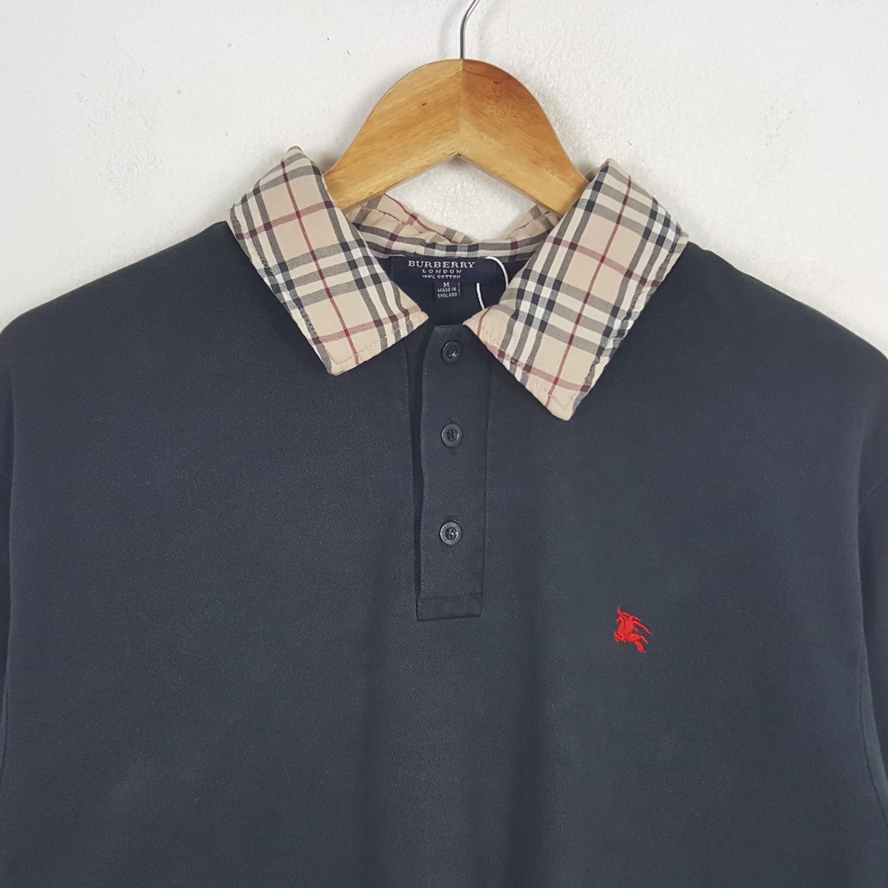 Burberry × Vintage Vintage Burberry London Nova Check Long Sleeve Polos Size US L / EU 52-54 / 3 - 2 Thumbnail