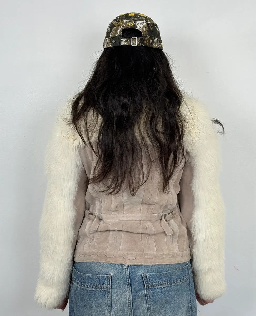 Just Cavalli AW2006 Cavalli Beige Fur Suede Leather Jacket Size M / US 6-8 / IT 42-44 - 3 Thumbnail