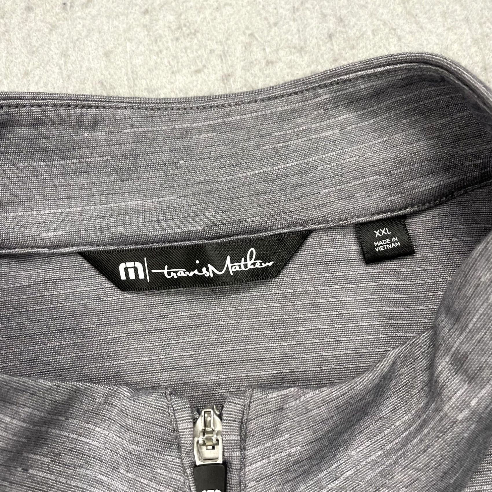 TravisMathew Travis Mathew Jacket Mens 2XL Gray Havasu Striped Pullover 1/4 Zip Golf Jacket Size US XXL / EU 58 / 5 - 4 Thumbnail