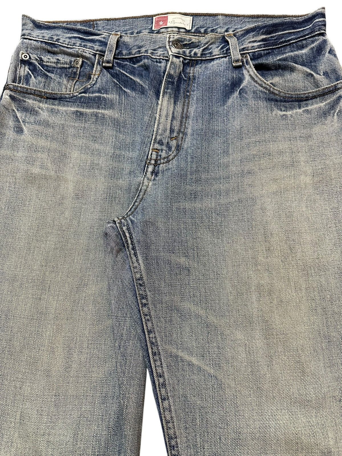 Levi's Vintage 90s Levis Signature Faded Wash Distress Baggy Jeans Size US 34 / EU 50 - 4 Thumbnail