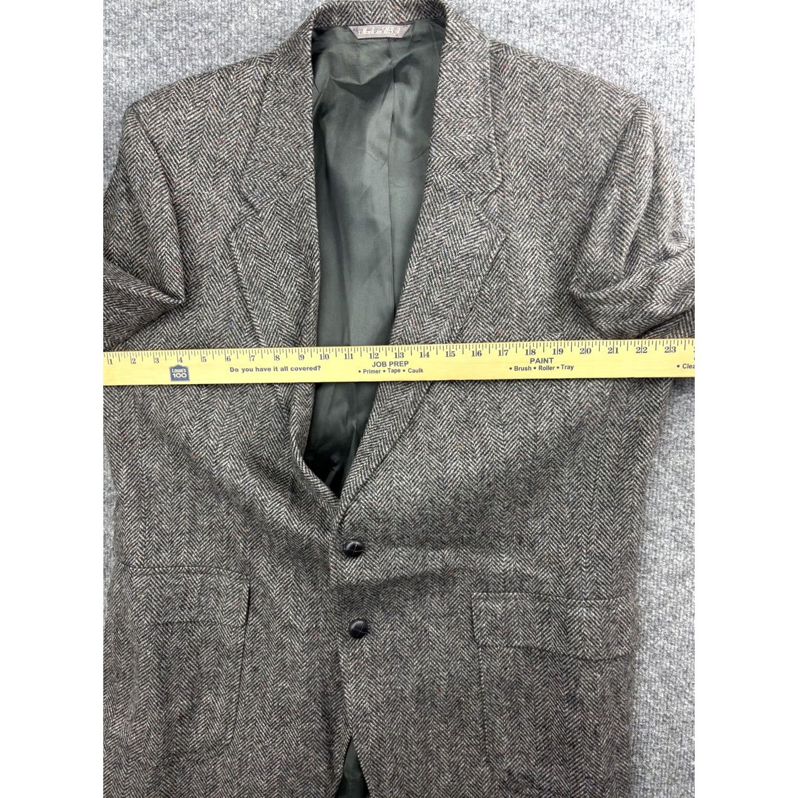 Levi's VNTG Levi's Tailored Classics Blazer Mens L Gray Herringbone Wool USA 90s Regular Tailored Classics Blazer Mens L Gray Herringbone Wool USA 90s Size 44R - 5 Thumbnail