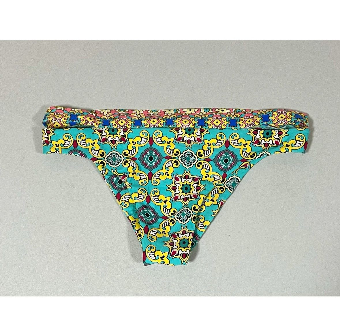 Designer × Swims × Vintage Swim Systems Mandala Print Cut-Out Bikini Bottoms Size S 🩵✨ Size ONE SIZE - 2 Thumbnail