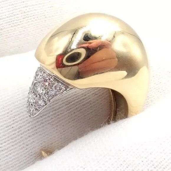 Tiffany & Co. Tiffany & Co. Elsa Peretti 18k Yellow Gold Diamond Bird Ring Size ONE SIZE - 4 Thumbnail