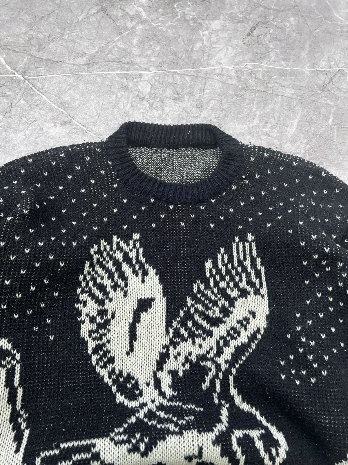Hysteric Glamour × If Six Was Nine × Le Grande Bleu (L.G.B.) VINTAGE BOXY ARCHIVE EAGLE BLACK SWEATER CREWNECK Size US M / EU 48-50 / 2 - 5 Thumbnail