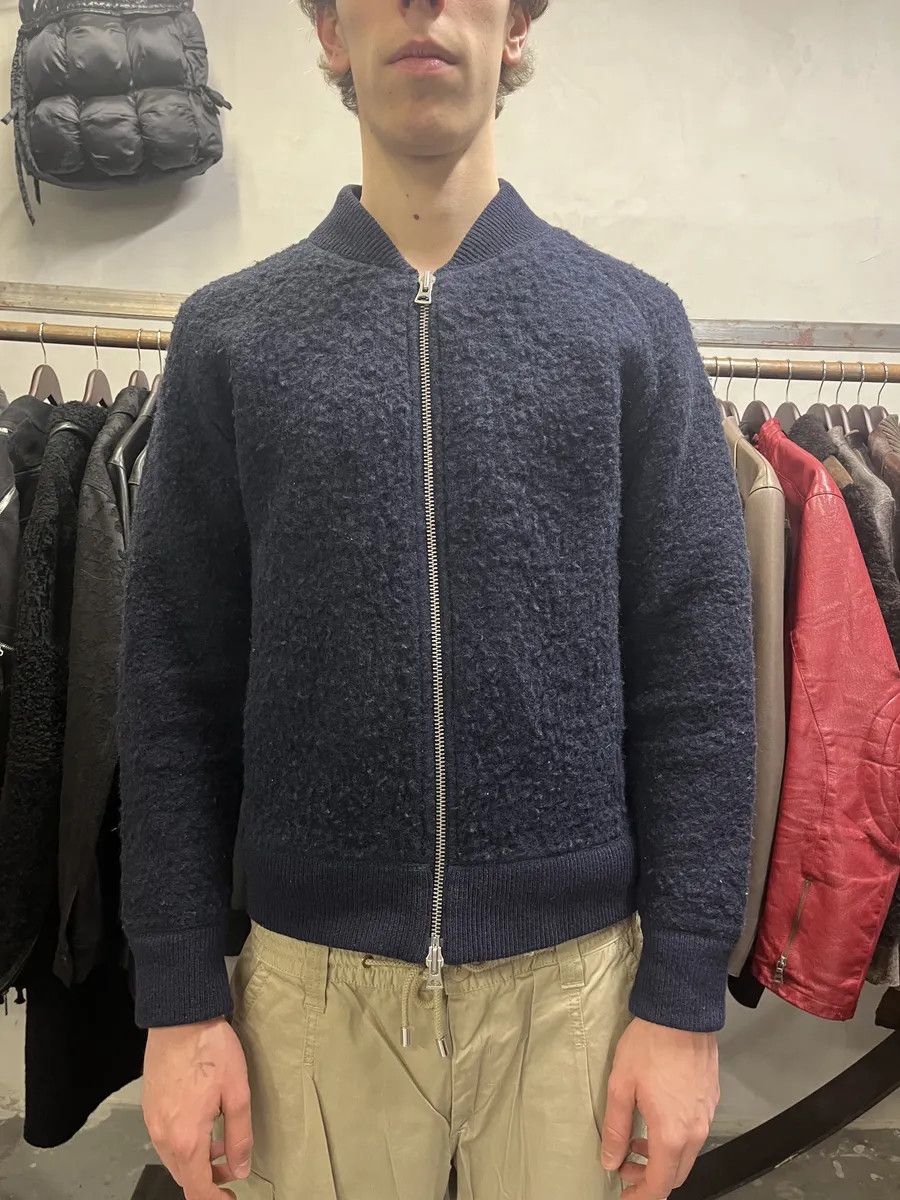 Our Legacy AW2015 Our Legacy Wool Shaggy Navy Zip-Up Sweater Size US M / EU 48-50 / 2 - 3 Thumbnail