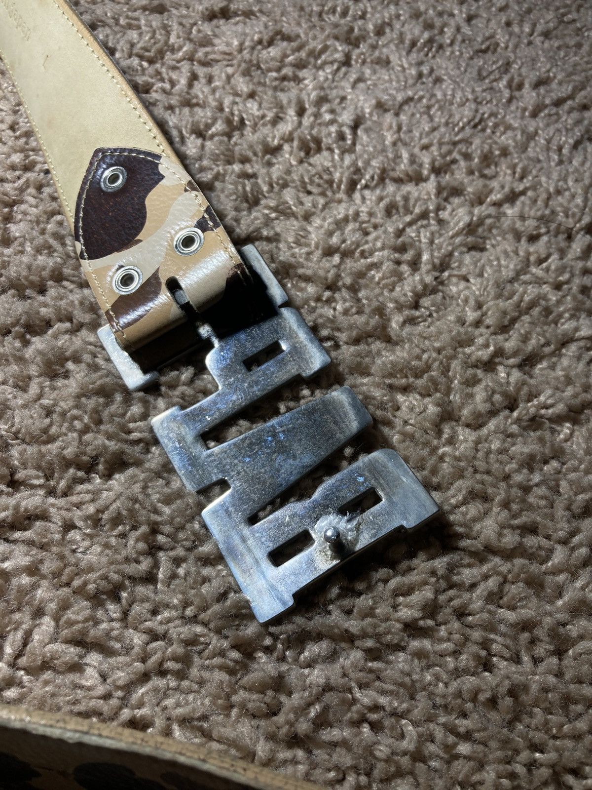 Bape Vintage 2002 Bape Brown Camo Buckle Belt Logo OG 90s Nigo Size ONE SIZE - 5 Thumbnail