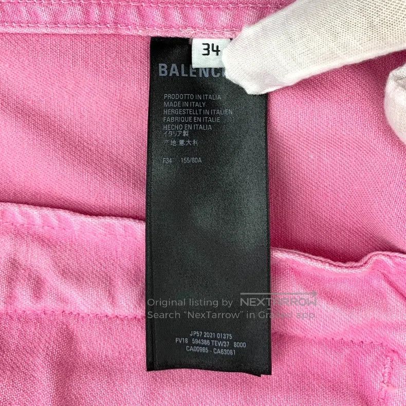 Balenciaga Balenciaga Pink Logo Letter Embroidered Point Collar Singl Size XXS / US 00 / IT 34 - 7 Thumbnail
