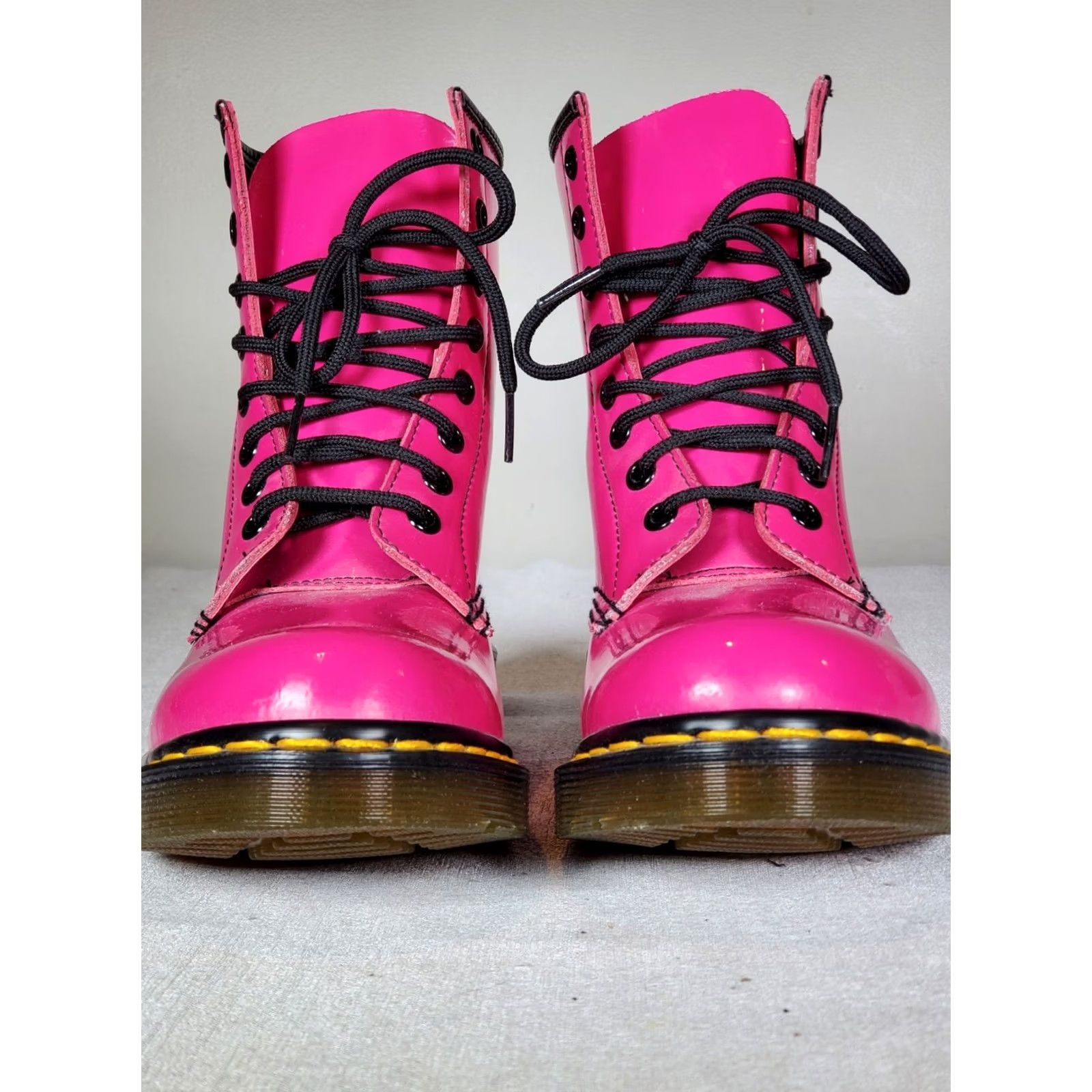 Dr. Martens Dr. Martens 1460W Pink Patent Leather Lace-Up Boots Women's US 6 New Thrift Size US 6 / IT 36 - 7 Thumbnail