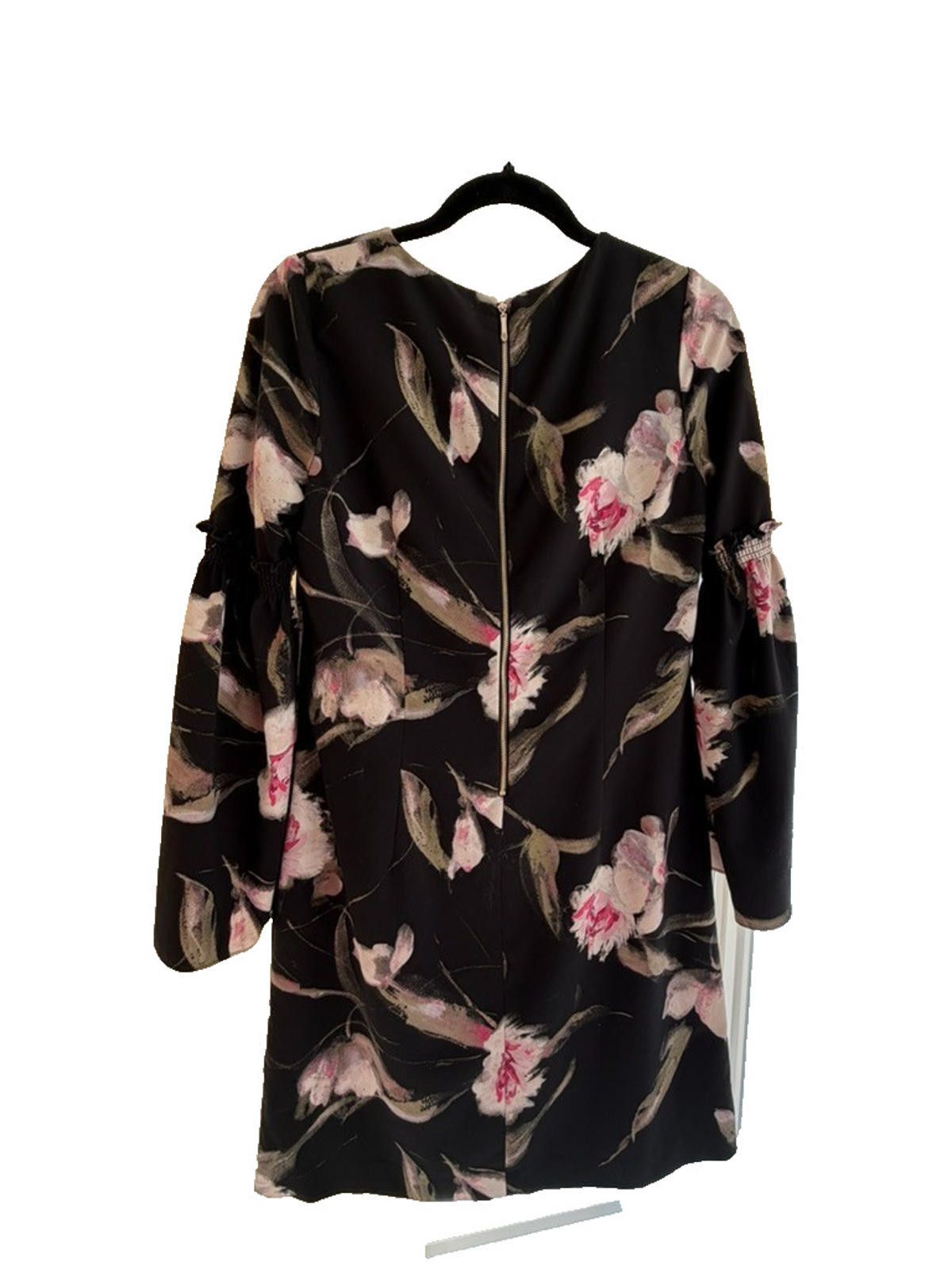 Other WHBM Black Pink Multi Color Floral Bell Sleeves Shift Dress Size S / US 4 / IT 40 - 9 Thumbnail