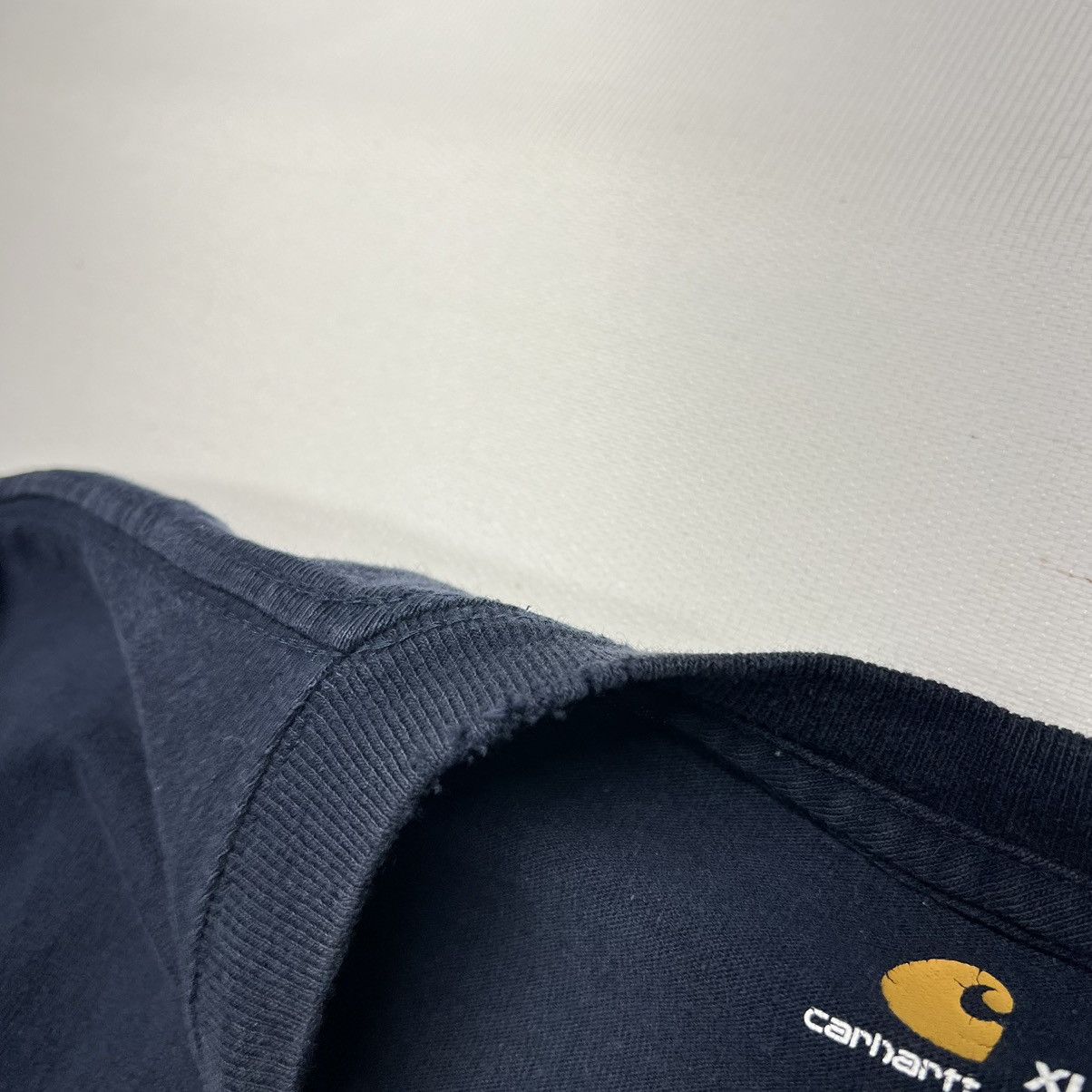 Carhartt Carhartt Tee Shirt Navy Blue Original Fit Chest Pocket Logo Size US XL / EU 56 / 4 - 7 Thumbnail