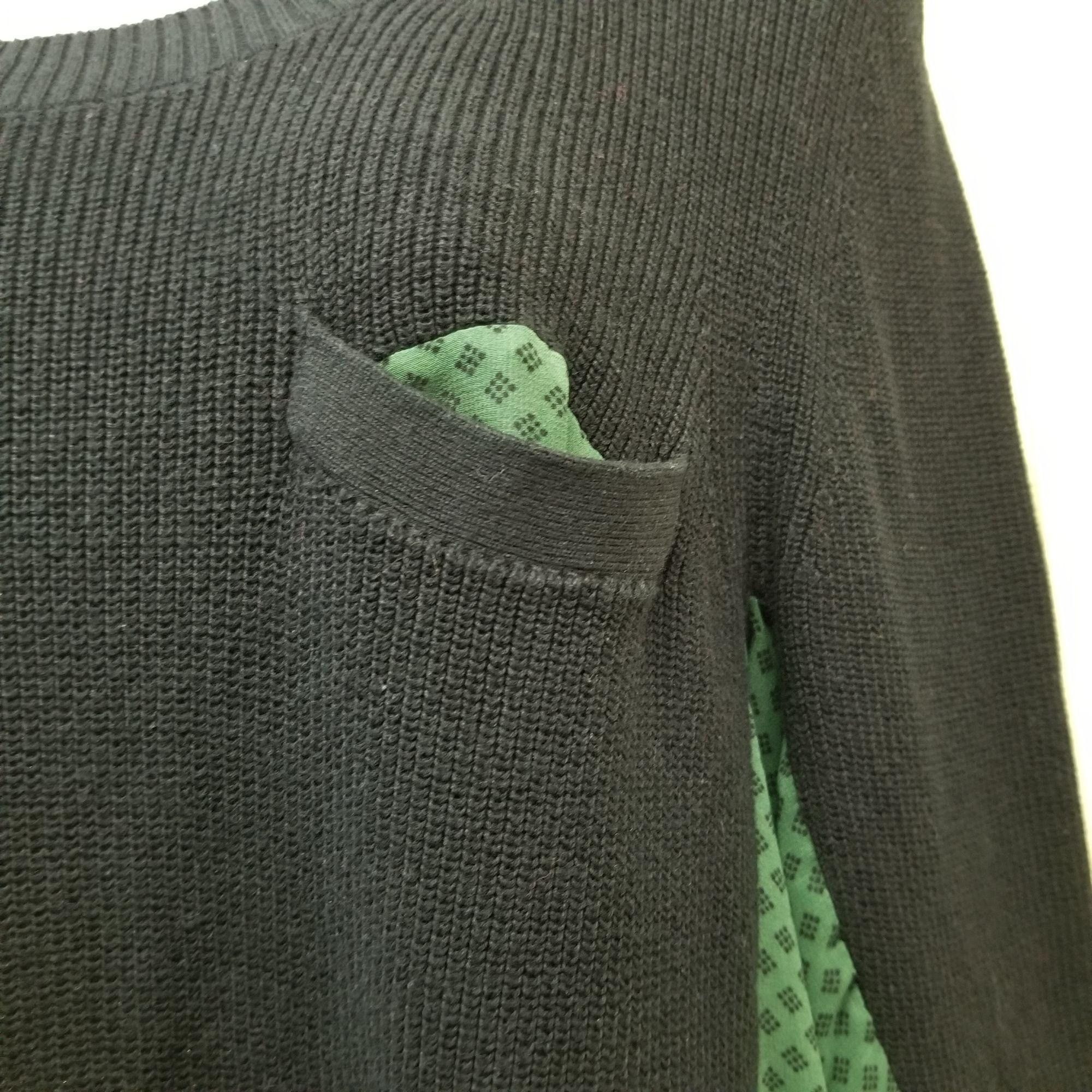 Other Cabi M Black Knit Green Print Chiffon Contrast Sweater 3520 Size M / US 6-8 / IT 42-44 - 7 Thumbnail