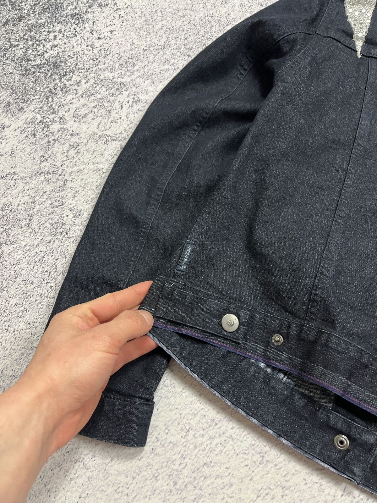 Giorgio Armani Armani Jeans Rare Design Denim Glittered Trucker Jacket Size M / US 6-8 / IT 42-44 - 18 Thumbnail