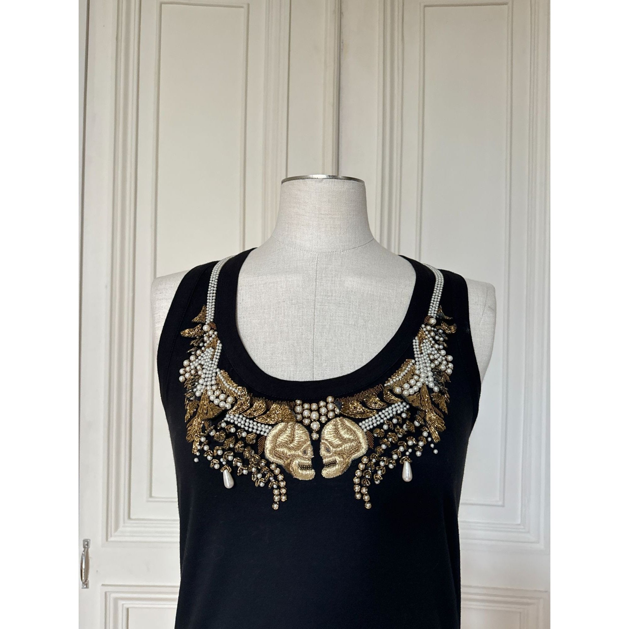 Alexander McQueen Navy Skulls Embellished Top Size S / US 4 / IT 40 - 2 Thumbnail