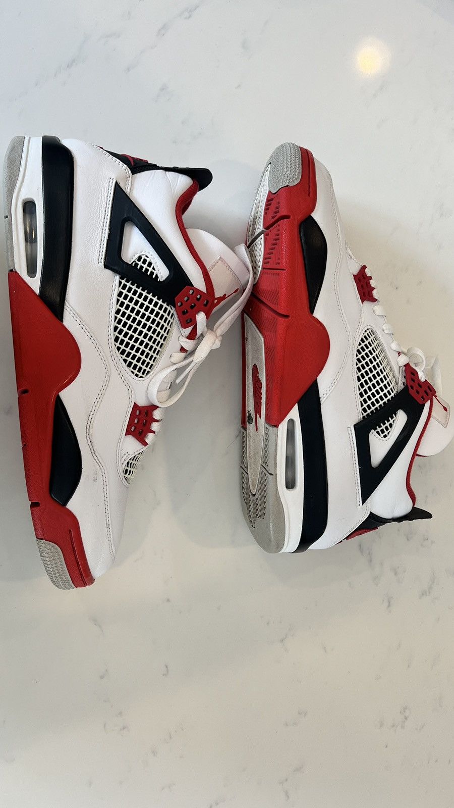 image of Jordan Brand 4 Fire Red 2020 Shoes in Black Red White, Men's (Size 12)