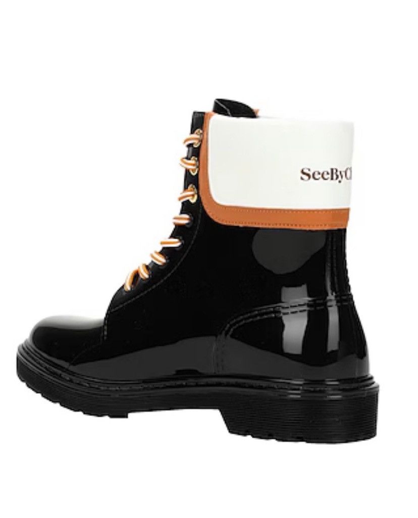 See by Chloe See by Chloe Black Patent Lace-Up Ankle Boots 7.5 Size US 7.5 / IT 37.5 - 5 Thumbnail